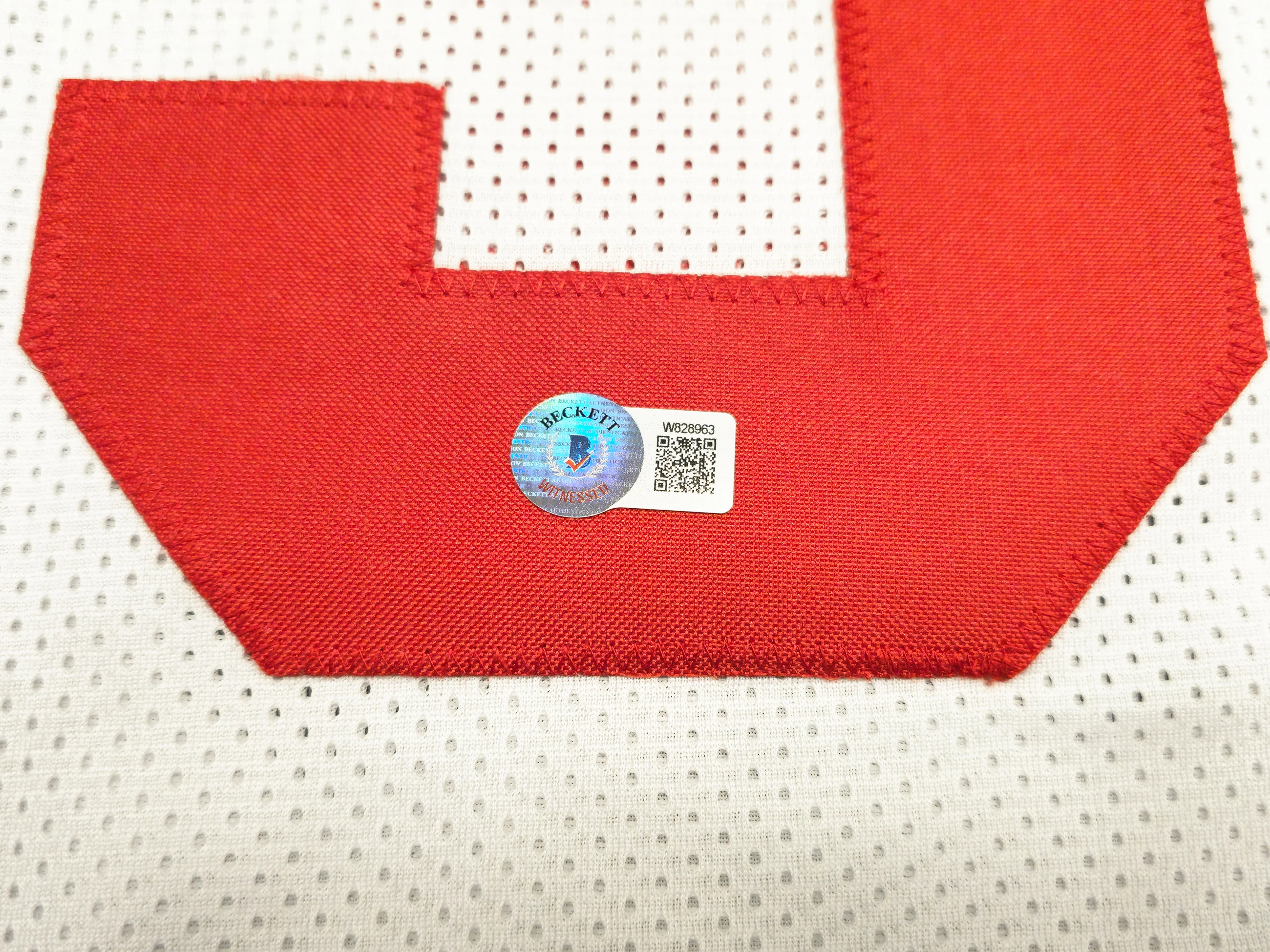 San Francisco 49ers Nick Bosa Autographed White Jersey Beckett BAS Witness Stock #230701 - Image 5
