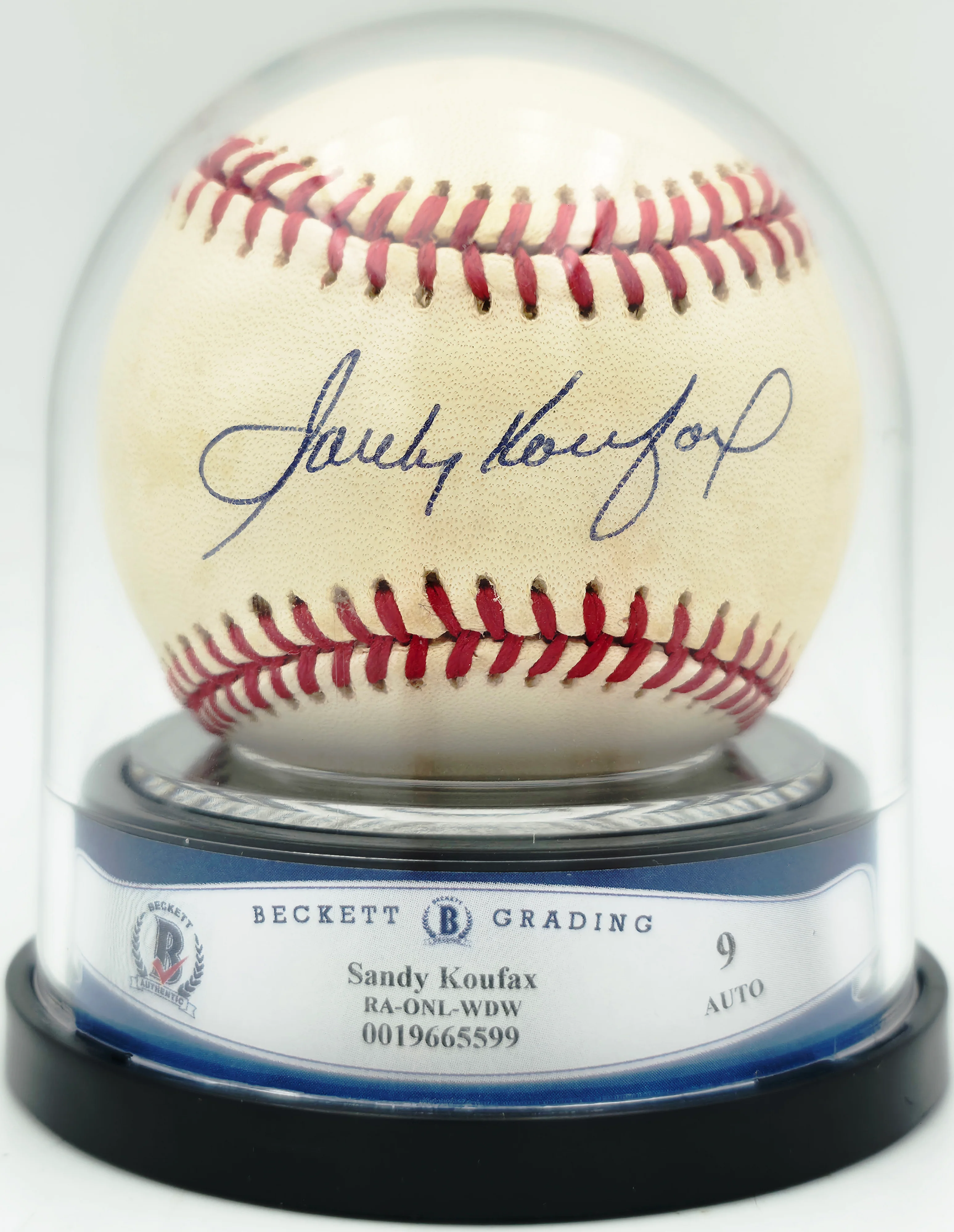 Sandy Koufax Autographed Official NL Baseball Los Angeles Dodgers Auto Grade Mint 9 Beckett BAS #19665599