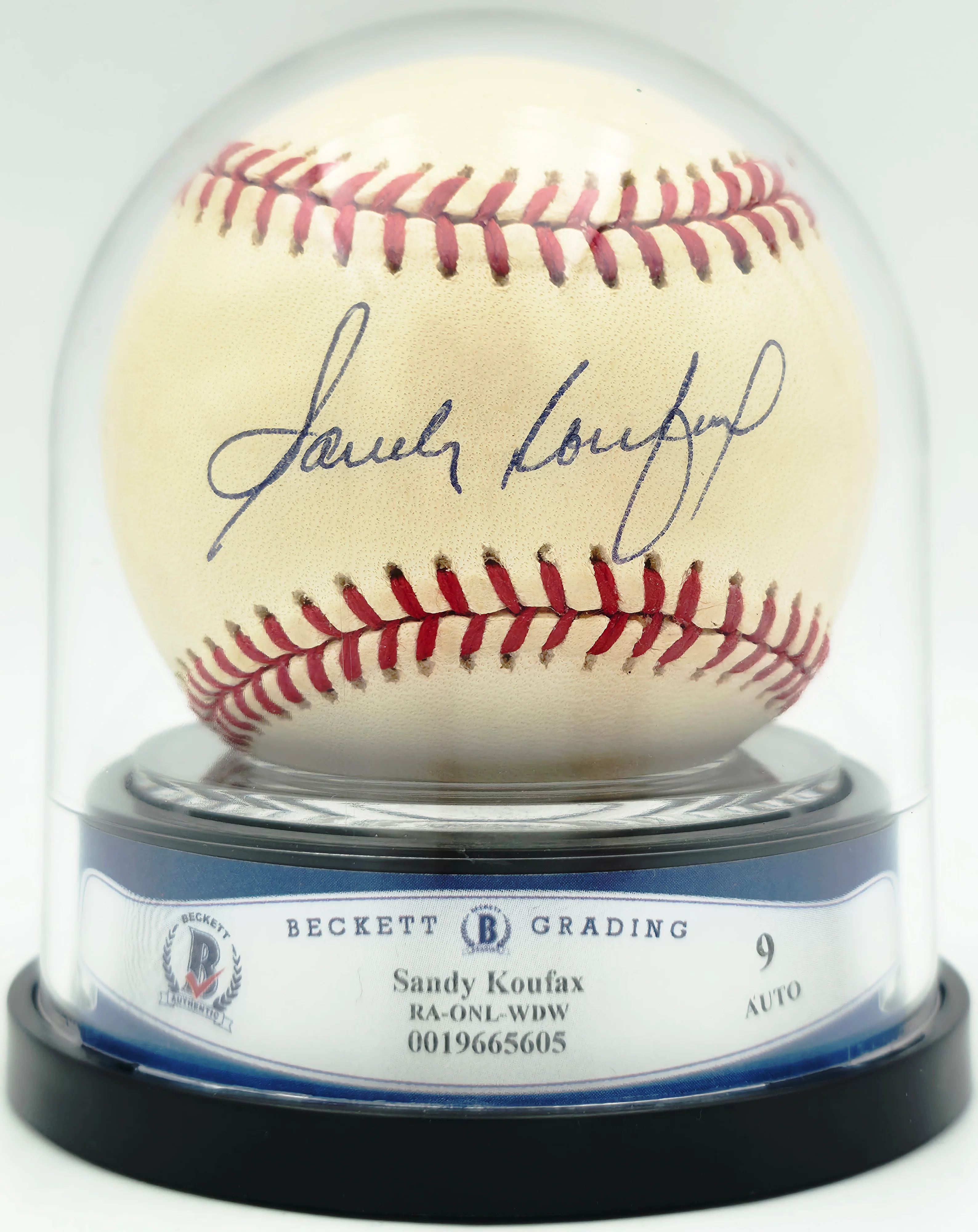 Sandy Koufax Autographed Official NL Baseball Los Angeles Dodgers Auto Grade Mint 9 Beckett BAS #19665605