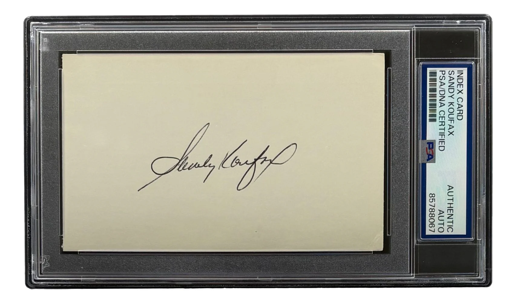 Sandy Koufax Brooklyn Dodgers Signed Index Card PSA/DNA
