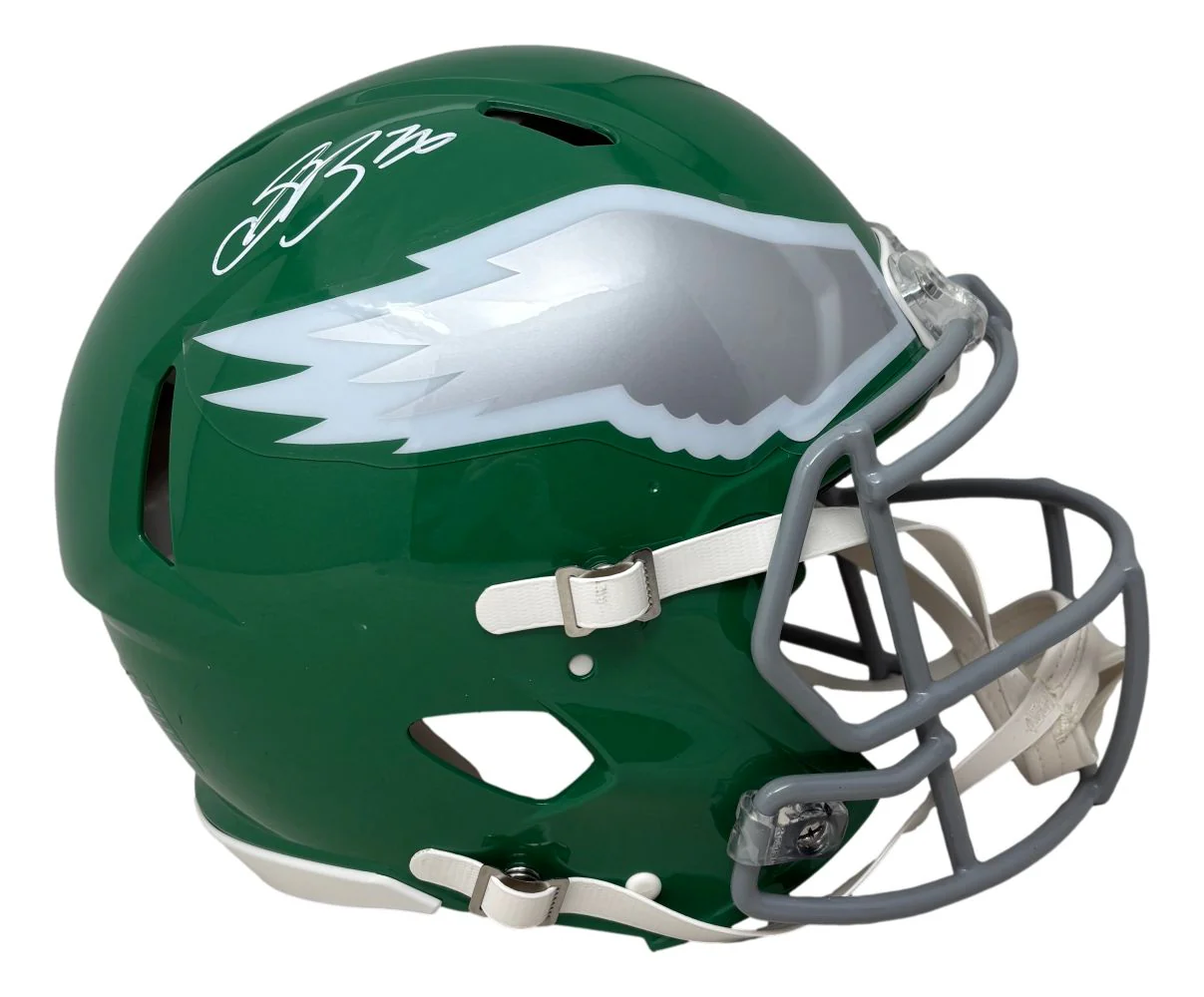 Saquon Barkley Signed Eagles FS Kelly Green Authentic Speed Helmet PSA/DNA