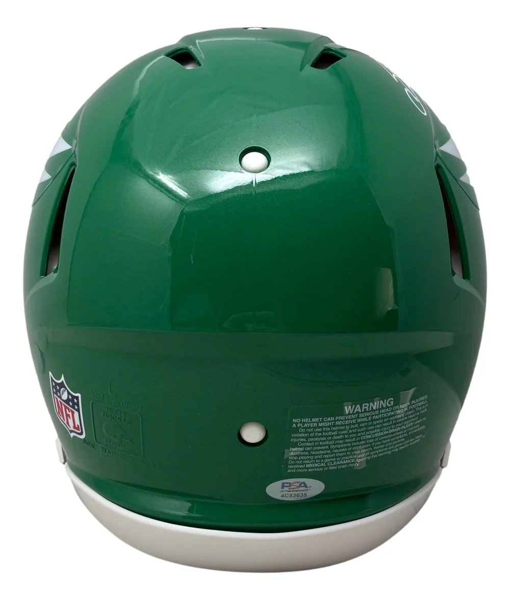 Saquon Barkley Signed Eagles FS Kelly Green Authentic Speed Helmet PSA/DNA - Image 4