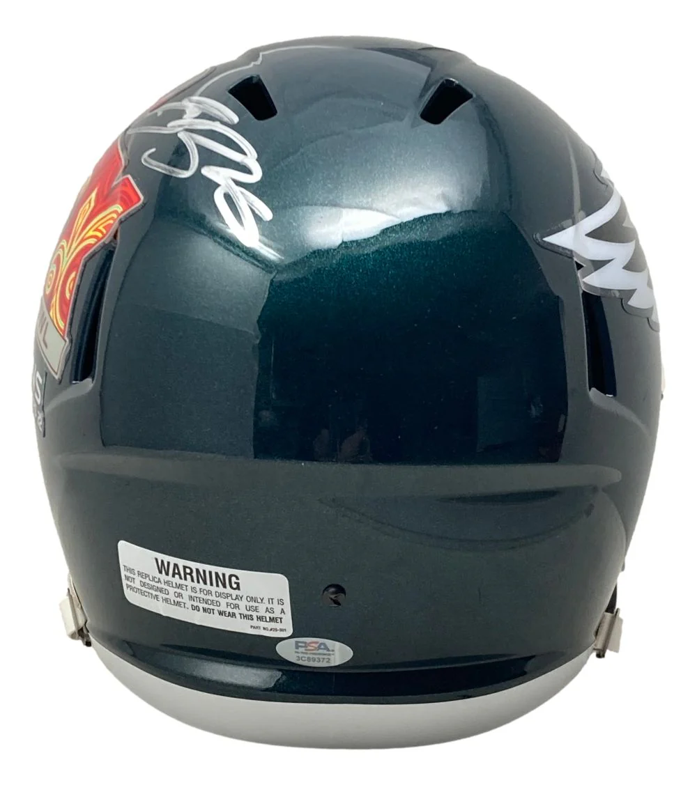 Saquon Barkley Signed Eagles Super Bowl 59 LIX FS Replica Speed Helmet PSA/DNA - Image 4