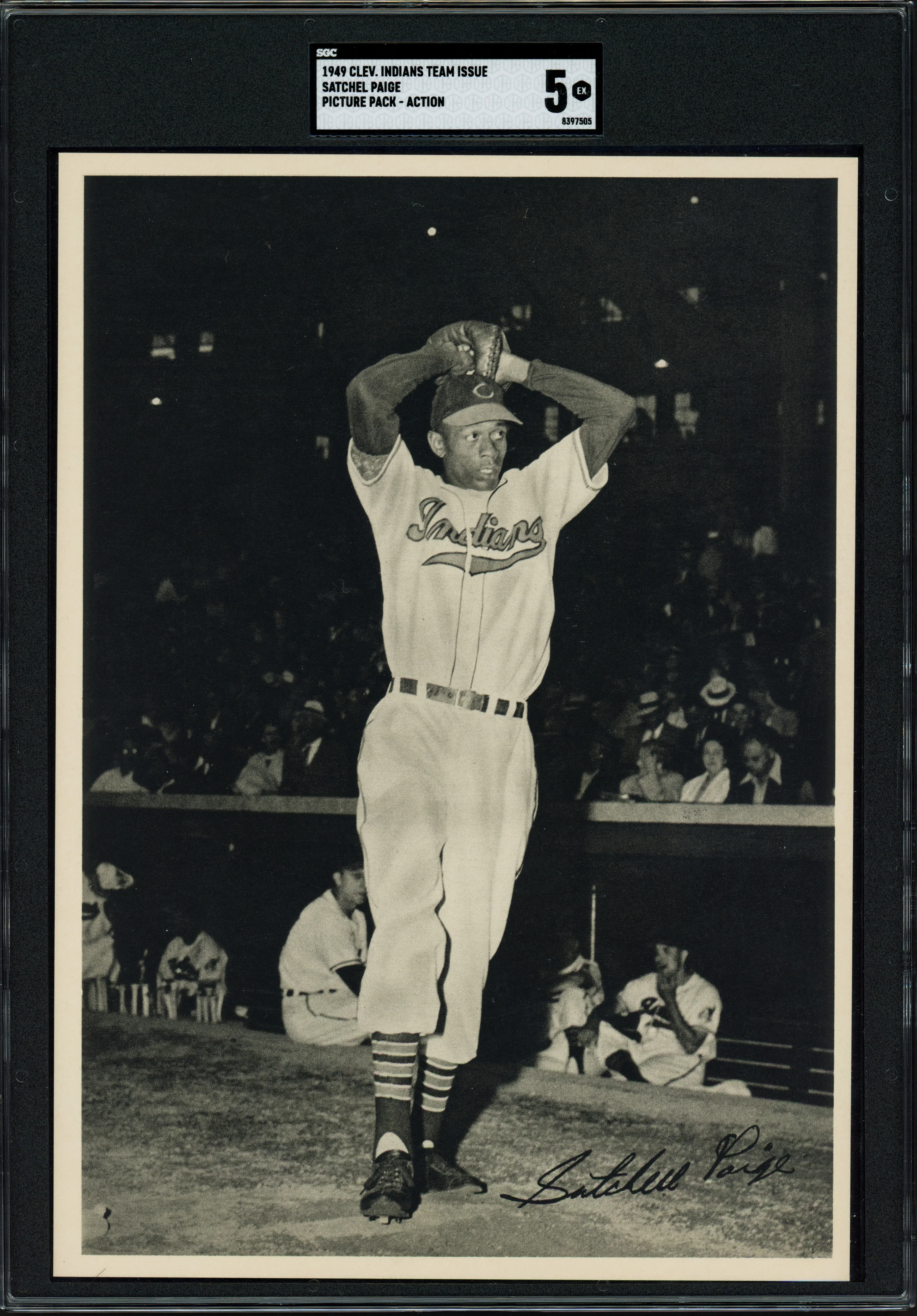 Satchel Paige 1949 Picture Pack Action Team Issued Photo #6.5x8.5 Cleveland Indians SGC 5 SGC #8397505