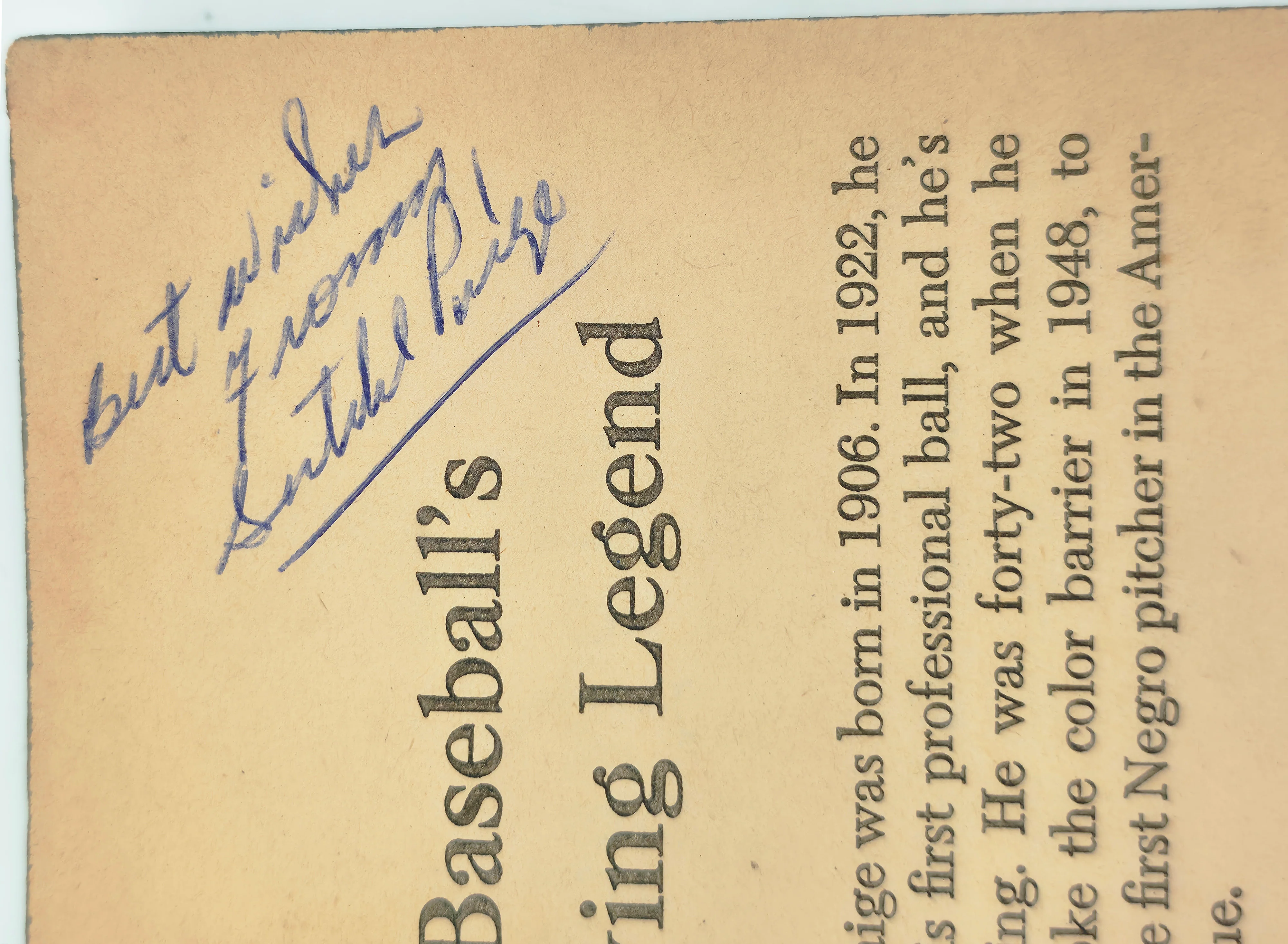 Satchel Paige Autographed Maybe I'll Pitch Forever Book Negro Leagues "Best Wishes" Beckett BAS #AE43590 - Image 3
