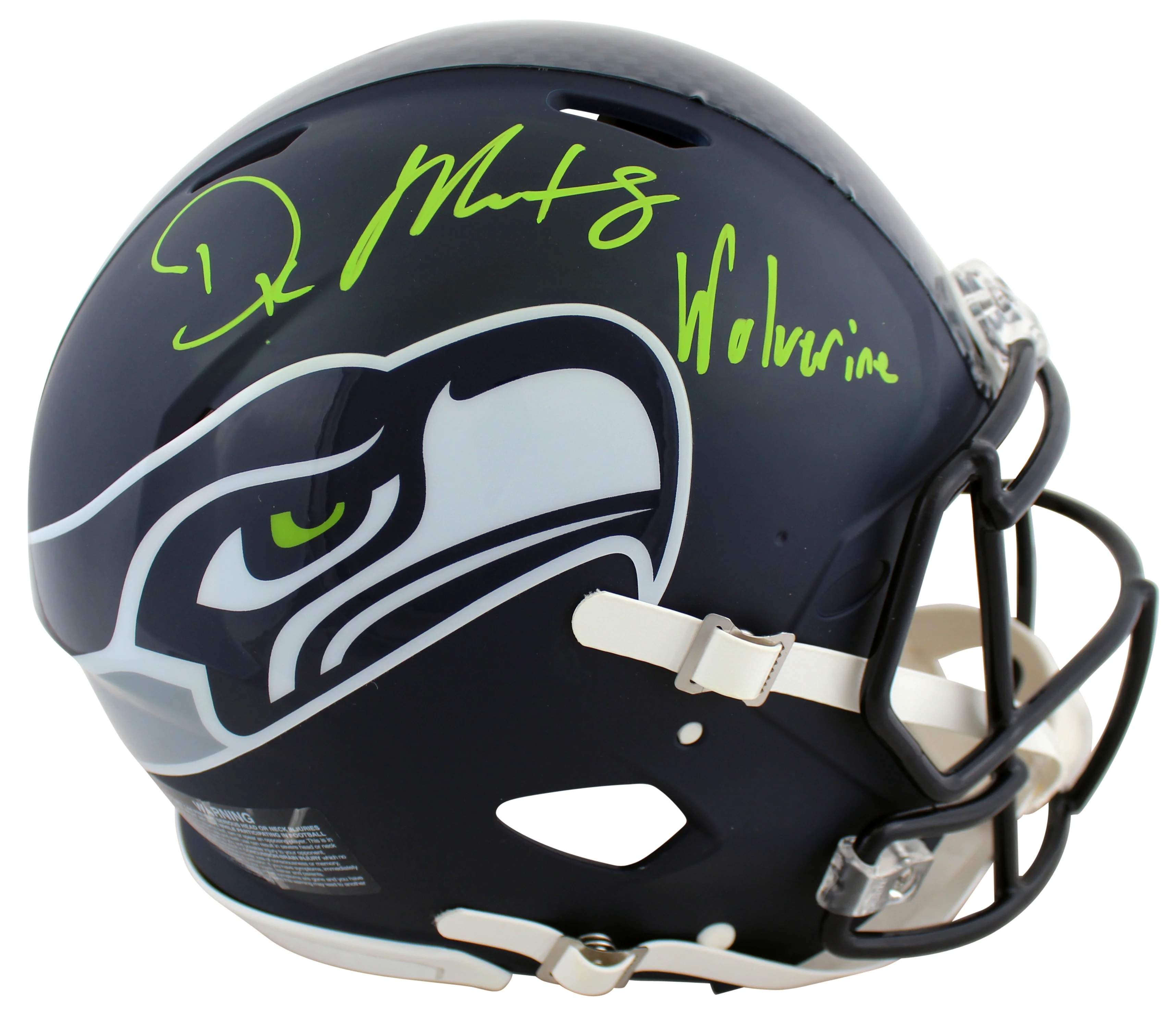 Seahawks DK Metcalf "Wolverine" Signed F/S Speed Proline Helmet w/ Case BAS Wit - Image 3