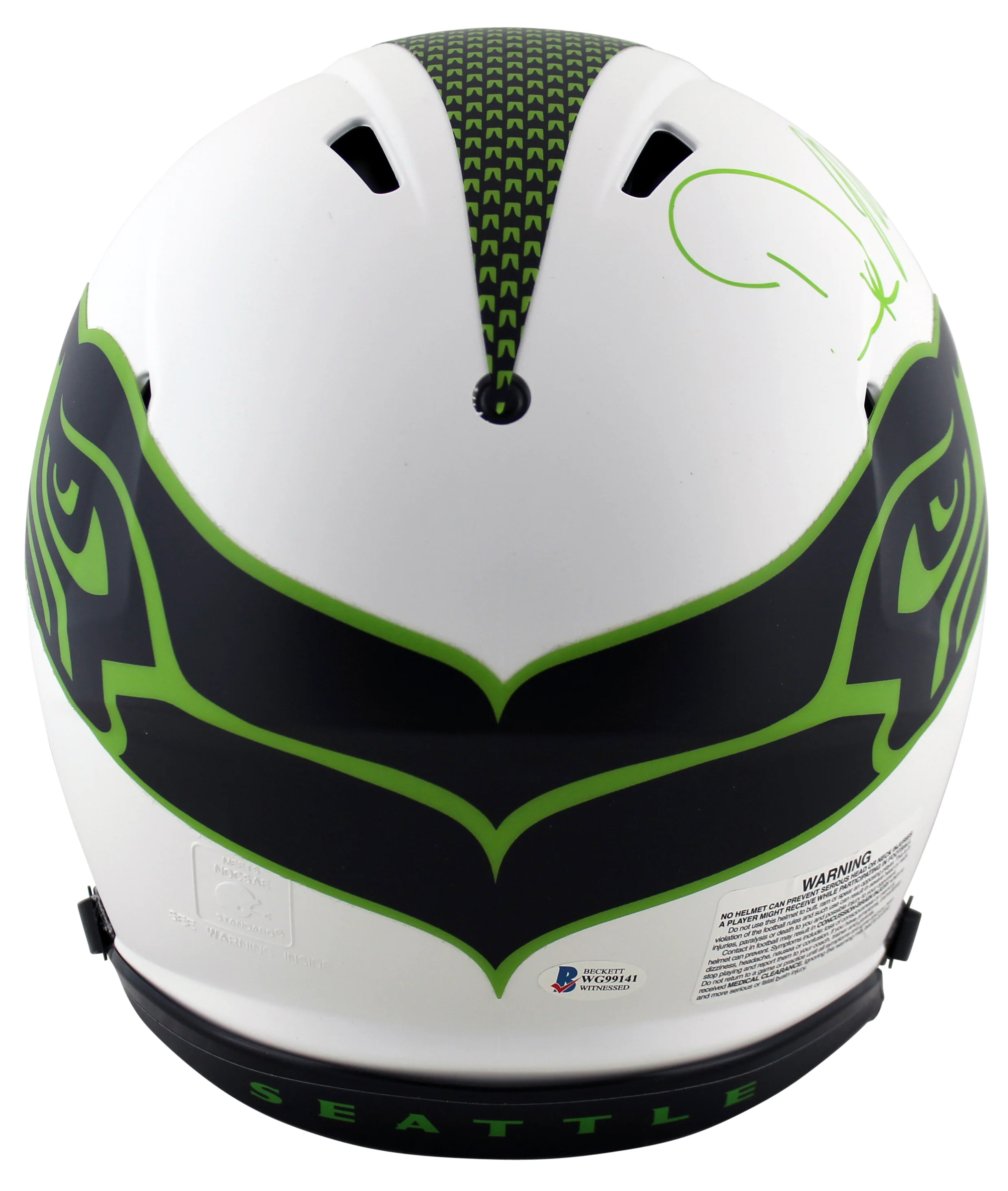 Seahawks DK Metcalf Wolverine Signed Lunar F/S Speed Proline Helmet w Case BAS W - Image 4