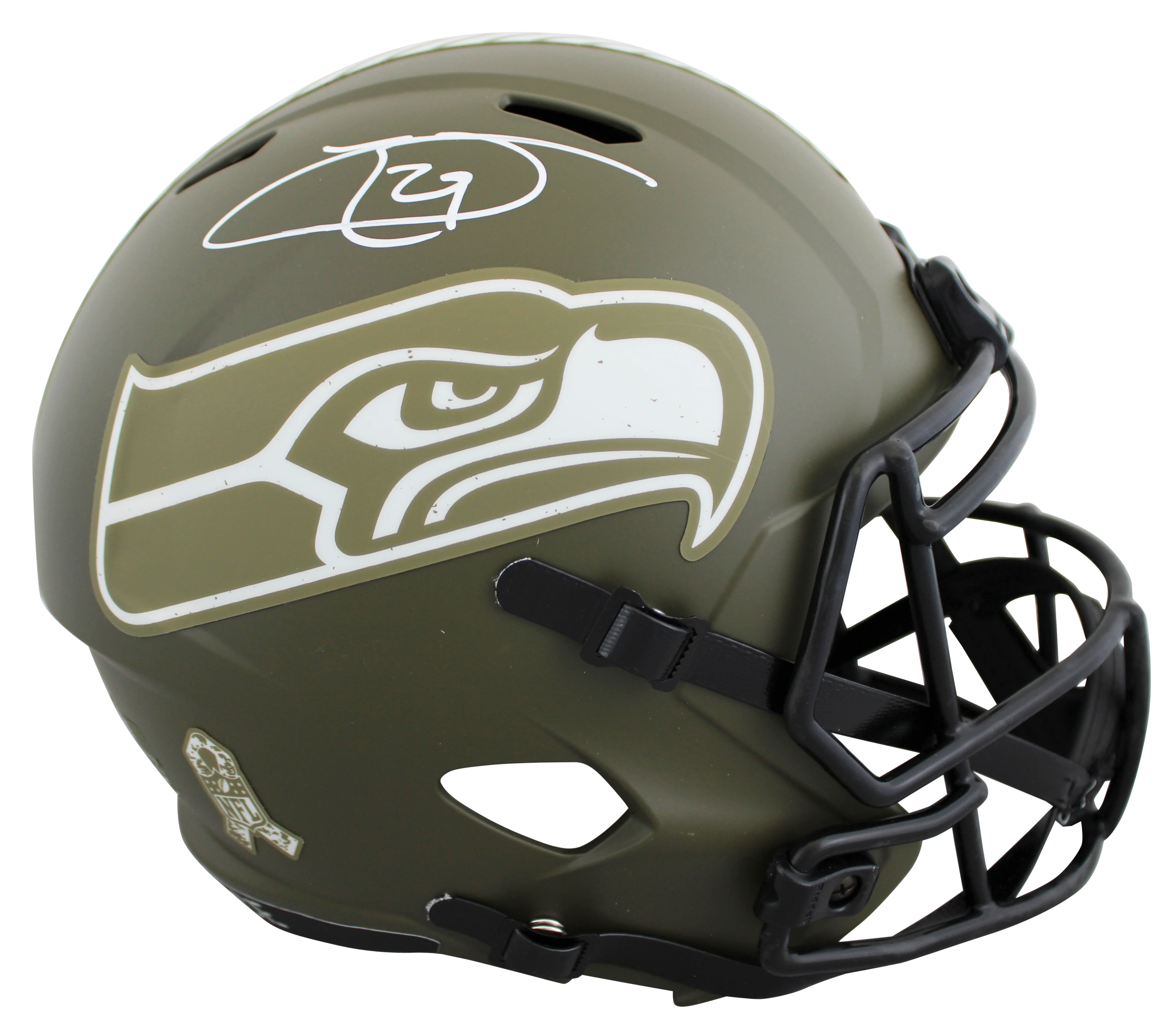 Seahawks Earl Thomas Signed Salute to Service Full Size Speed Rep Helmet BAS Wit - Image 2