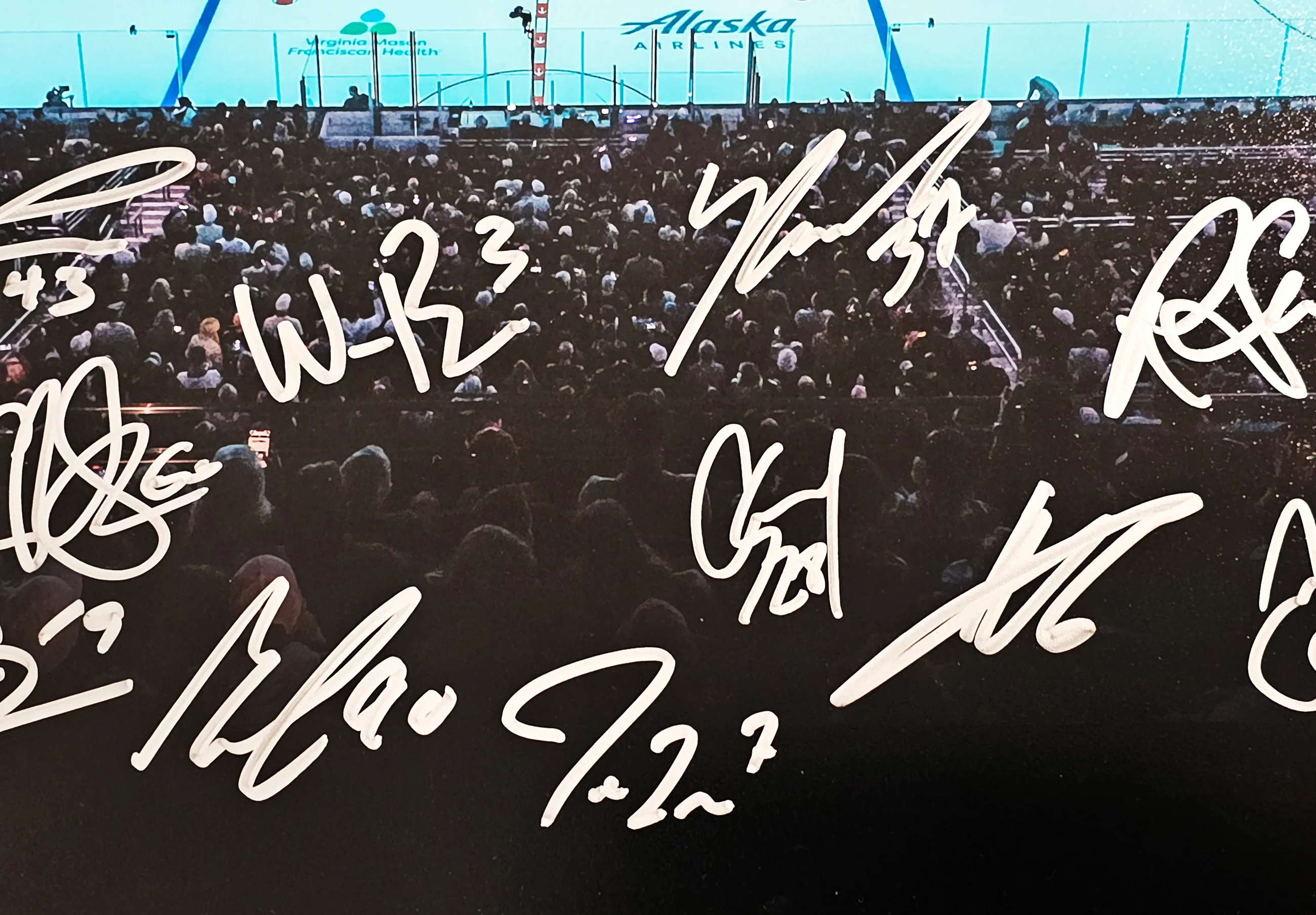 Seattle Kraken 2021-22 Inaugural Team Signed Autographed Framed 16x20 Photo With 24 Signatures Including Jordan Eberle & Yanni Gourde #/99 Fanatics Holo Stock #218624 - Image 4