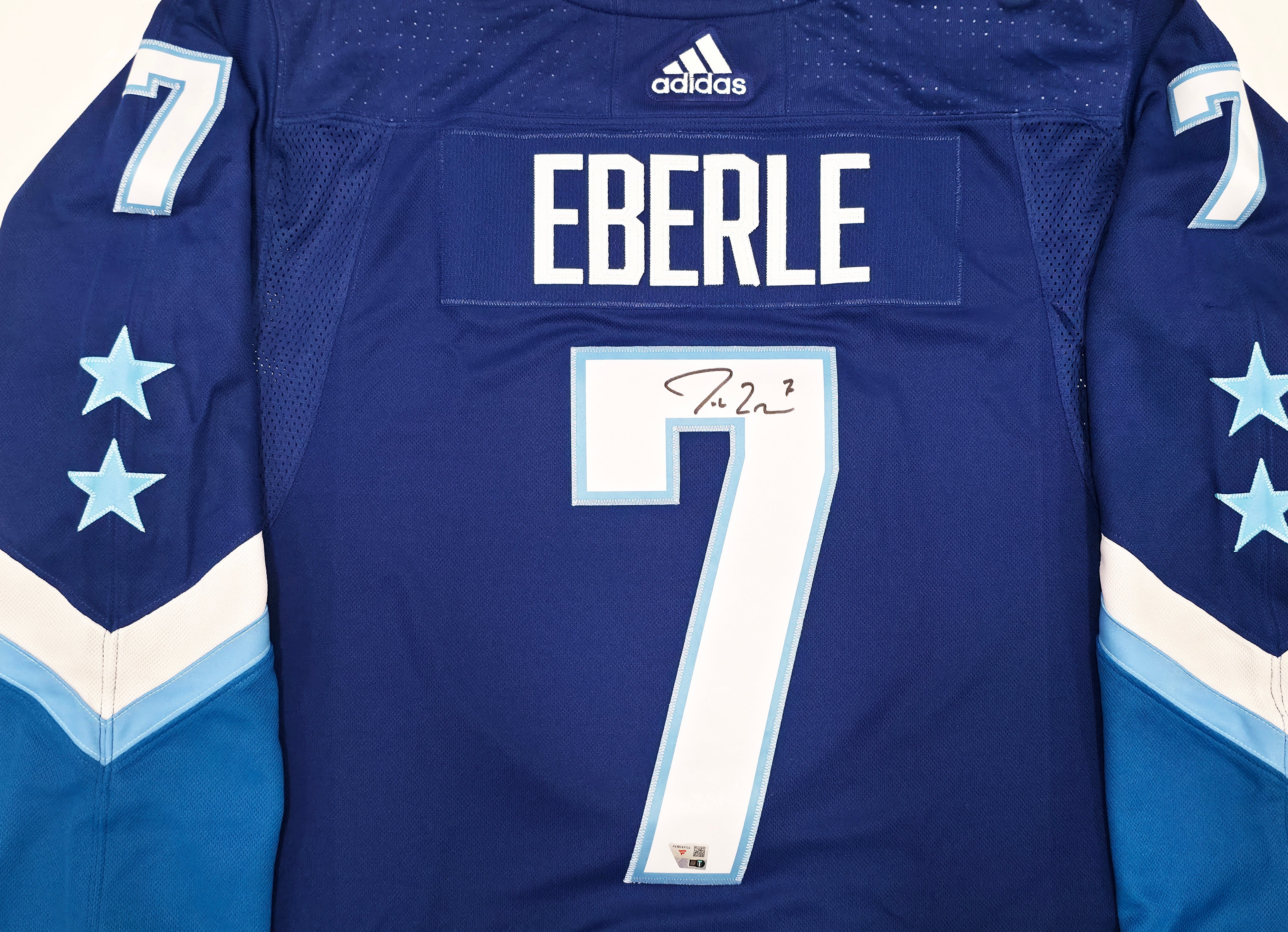 Seattle Kraken Jordan Eberle Autographed Blue Adidas Authentic 2022 All Star Game Jersey Size 54 Fanatics Holo Stock #254447 - Image 2