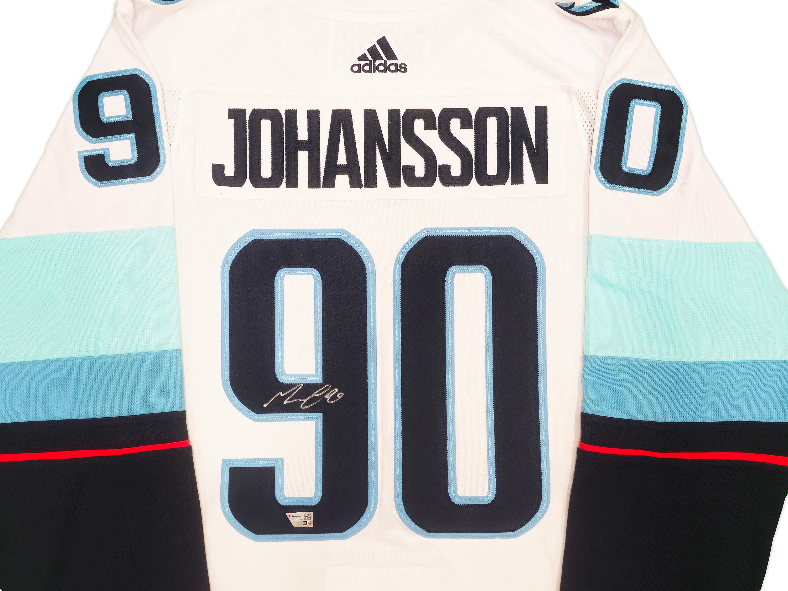 Seattle Kraken Marcus Johansson Autographed White Adidas Authentic Jersey Size 54 With Inaugural Season Patch Fanatics Holo Stock #235581 - Image 2