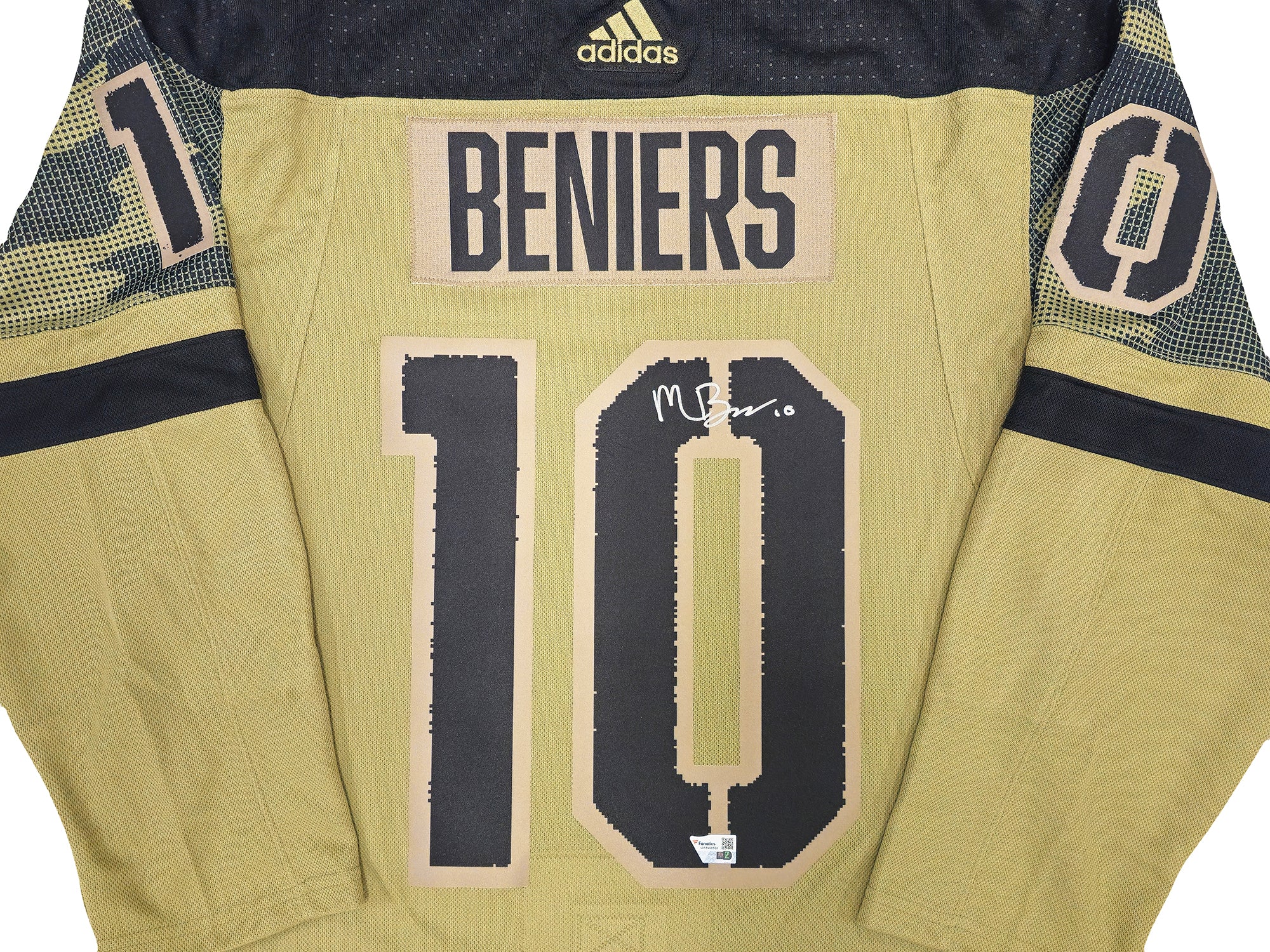 Seattle Kraken Matty Beniers Autographed Camo Salute Adidas Authentic Jersey Size 44 Fanatics Holo Stock #222022 - Image 2