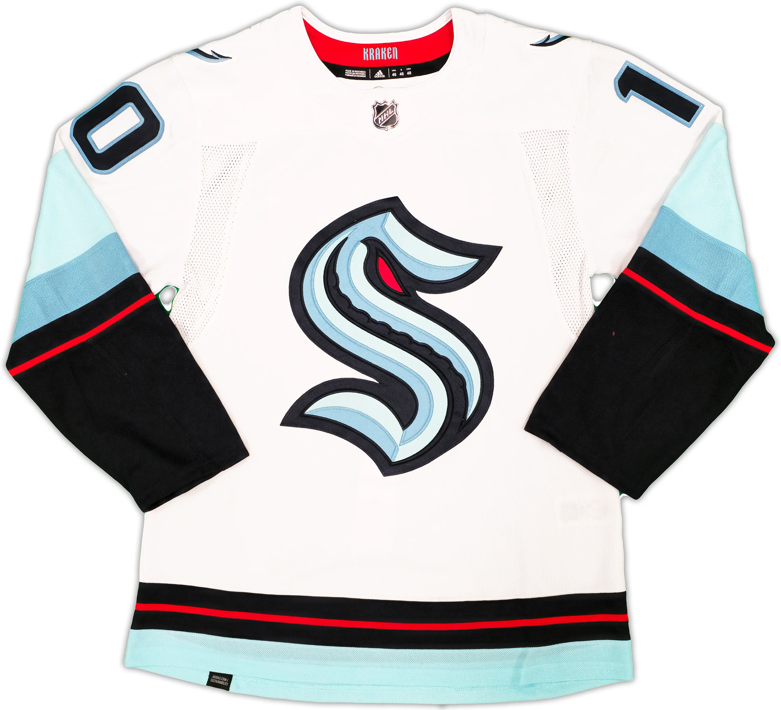 Seattle Kraken Matty Beniers Autographed White Adidas Authentic Jersey Size 46 Fanatics Holo Stock #222021 - Image 5