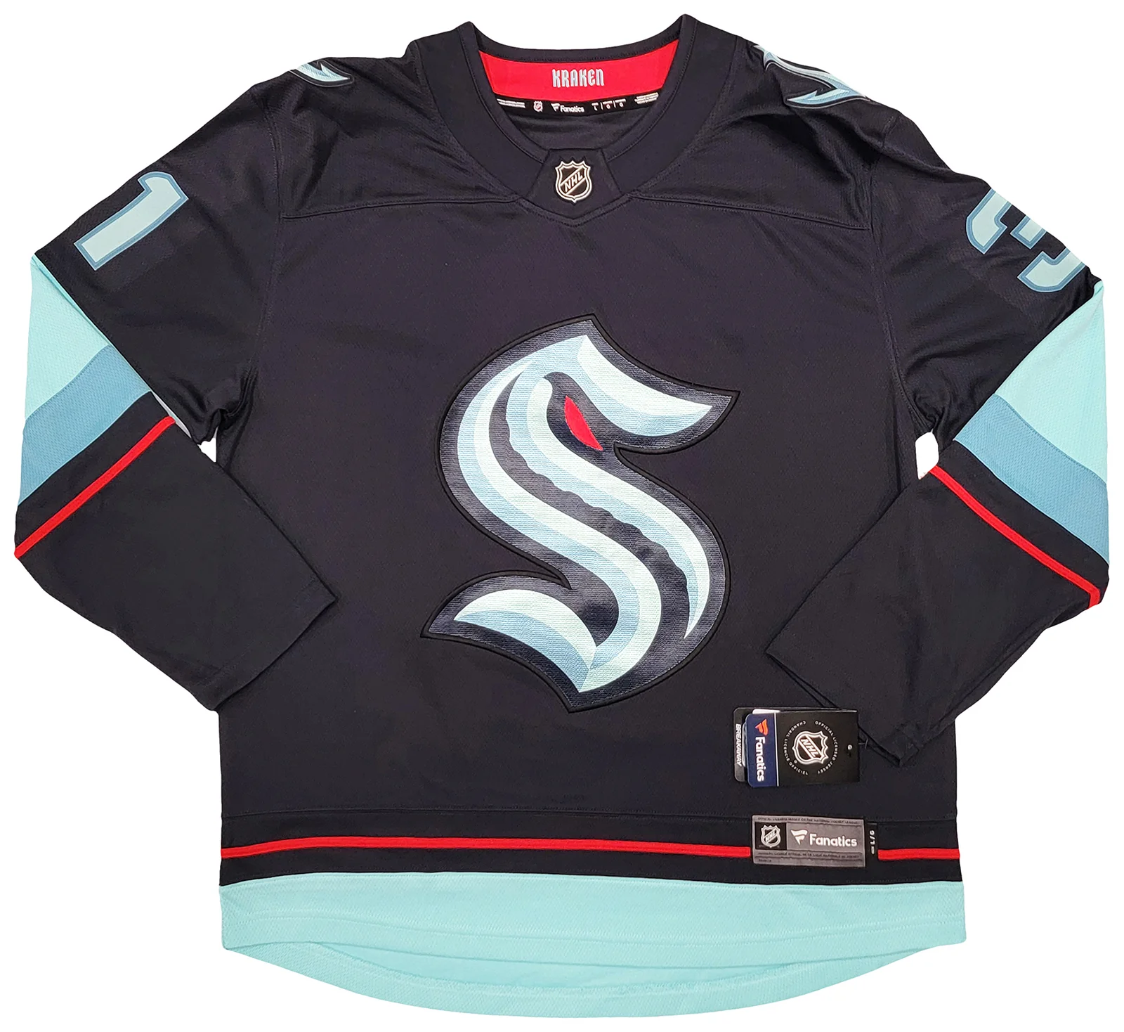 Seattle Kraken Philipp Grubauer Autographed Blue Fanatics Jersey Size XL Fanatics Holo Stock #211745 - Image 5