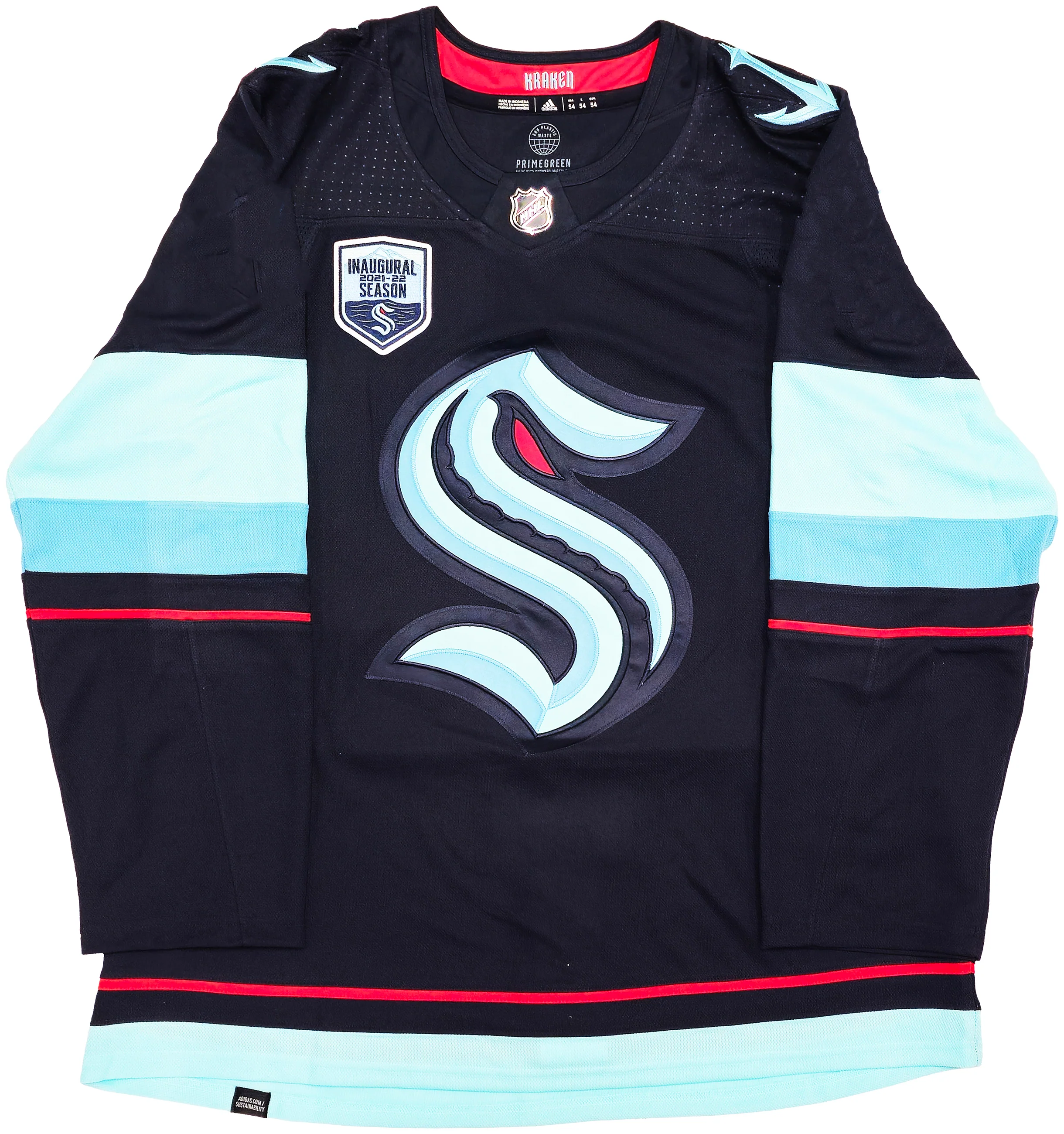 Seattle Kraken Riley Sheahan Autographed Blue Adidas Authentic Jersey Size 54 With Inaugural Season Patch Fanatics Holo Stock #235589 - Image 5