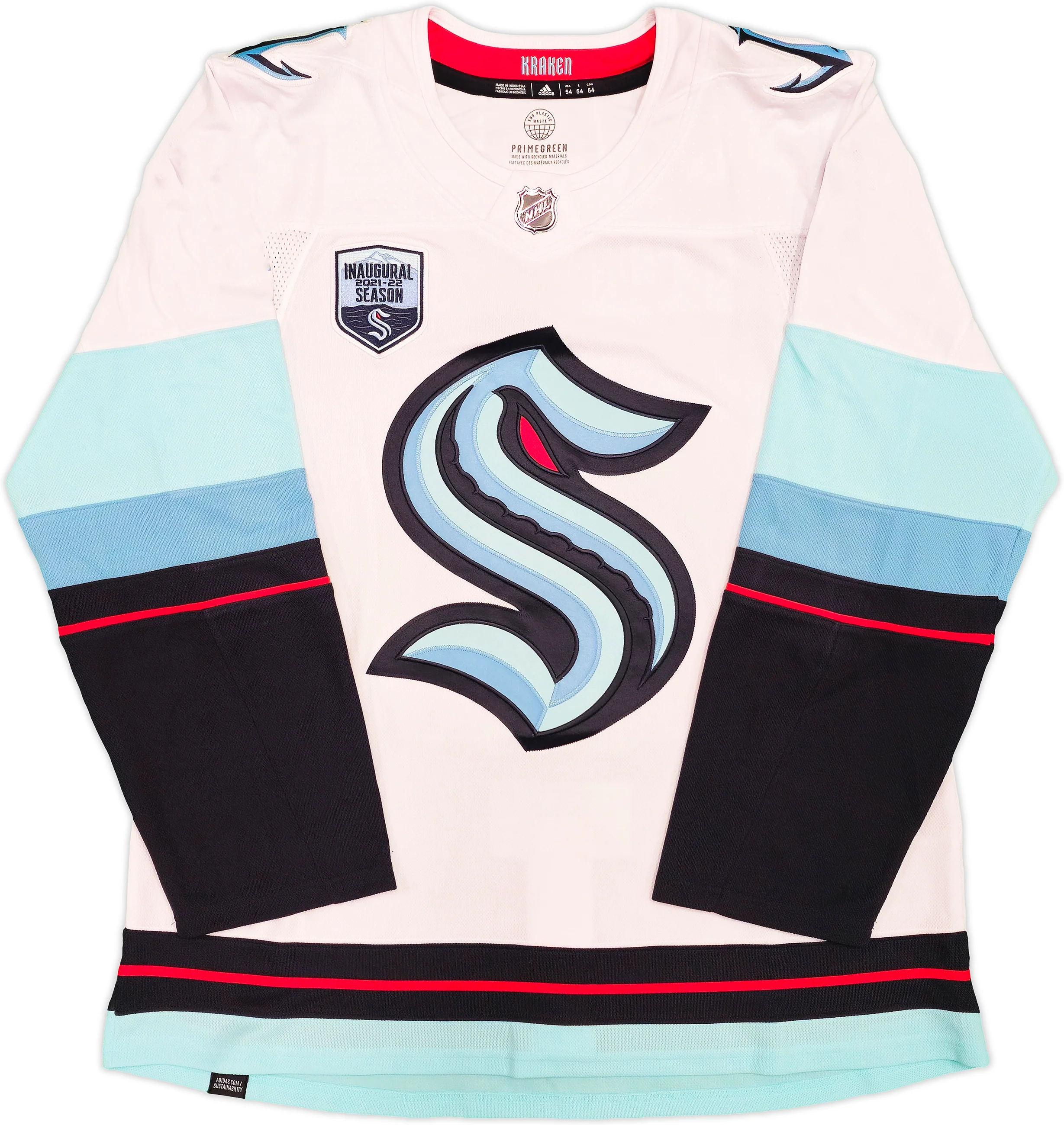 Seattle Kraken Riley Sheahan Autographed White Adidas Authentic Jersey Size 54 With Inaugural Season Patch Fanatics Holo Stock #235591 - Image 5