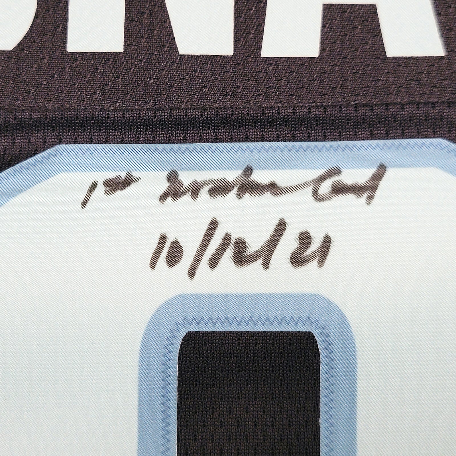 Seattle Kraken Ryan Donato Autographed Blue Fanatics Jersey Size XL "1st Kraken Goal" Fanatics Holo Stock #211730 - Image 4