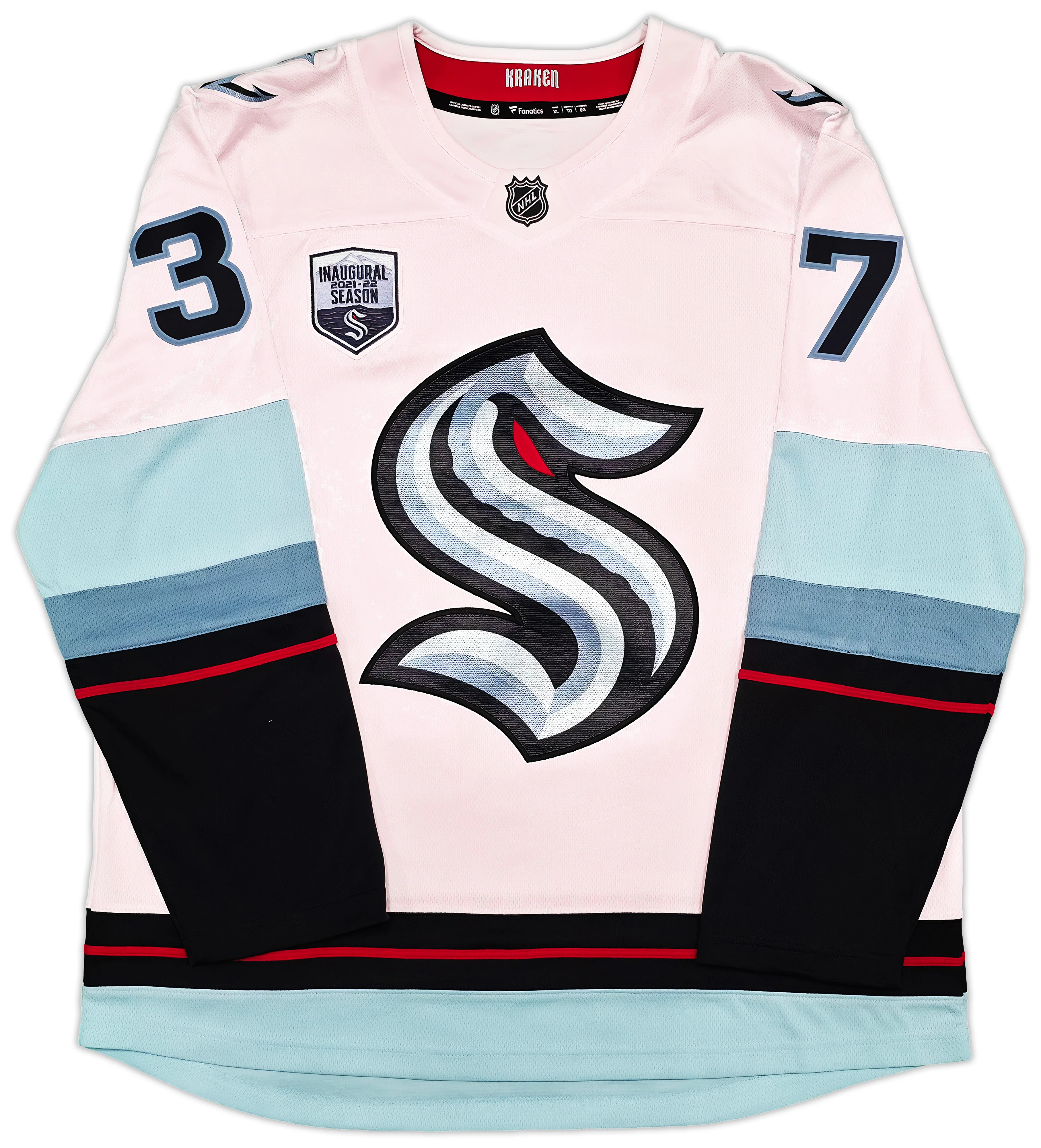 Seattle Kraken Yanni Gourde Autographed White Fanatics Jersey Size XL Fanatics Holo Stock #254451 - Image 5