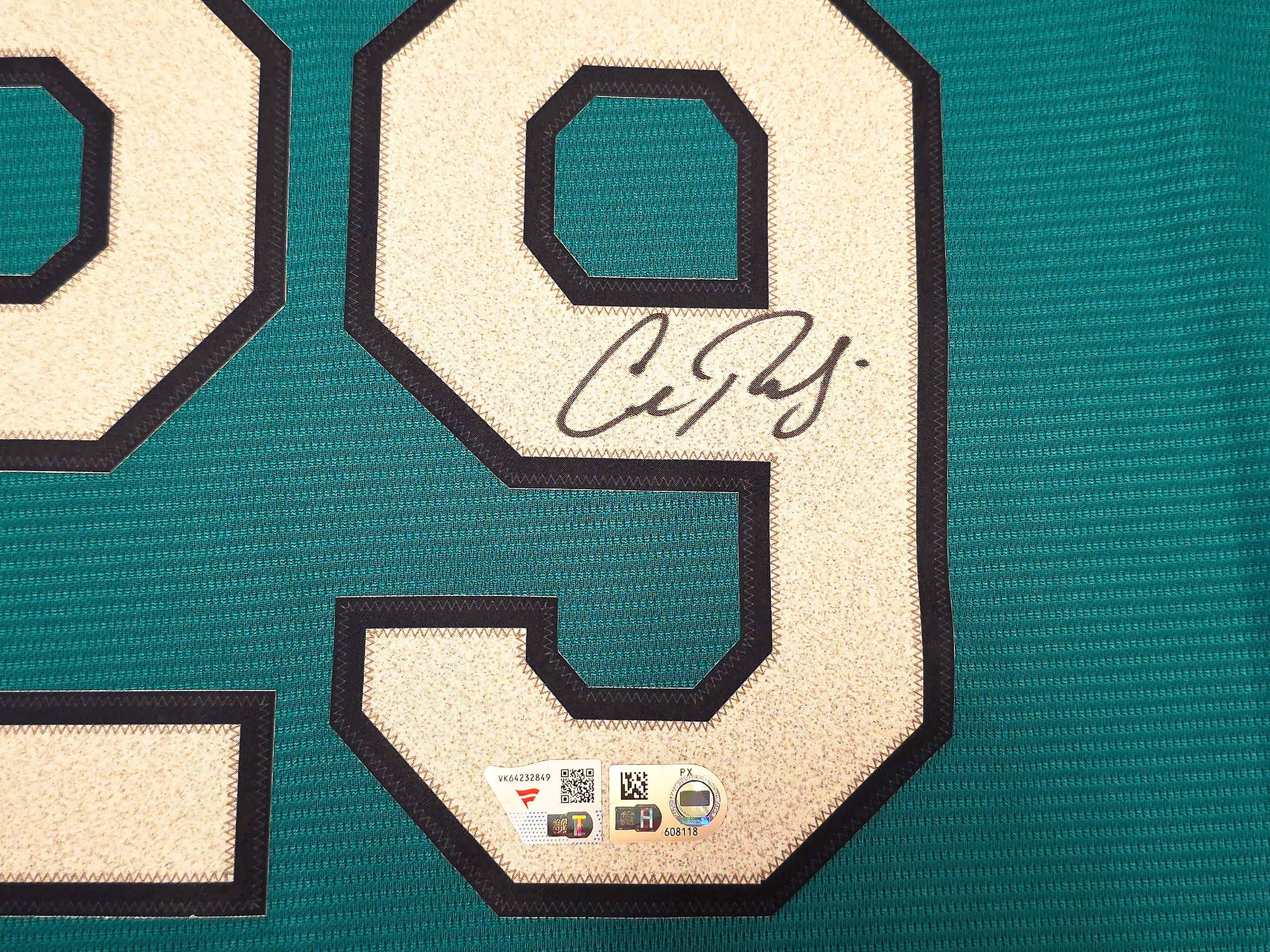 Seattle Mariners Cal Raleigh Autographed Teal Nike Jersey Fanatics & MLB Holo Stock #261842 - Image 2