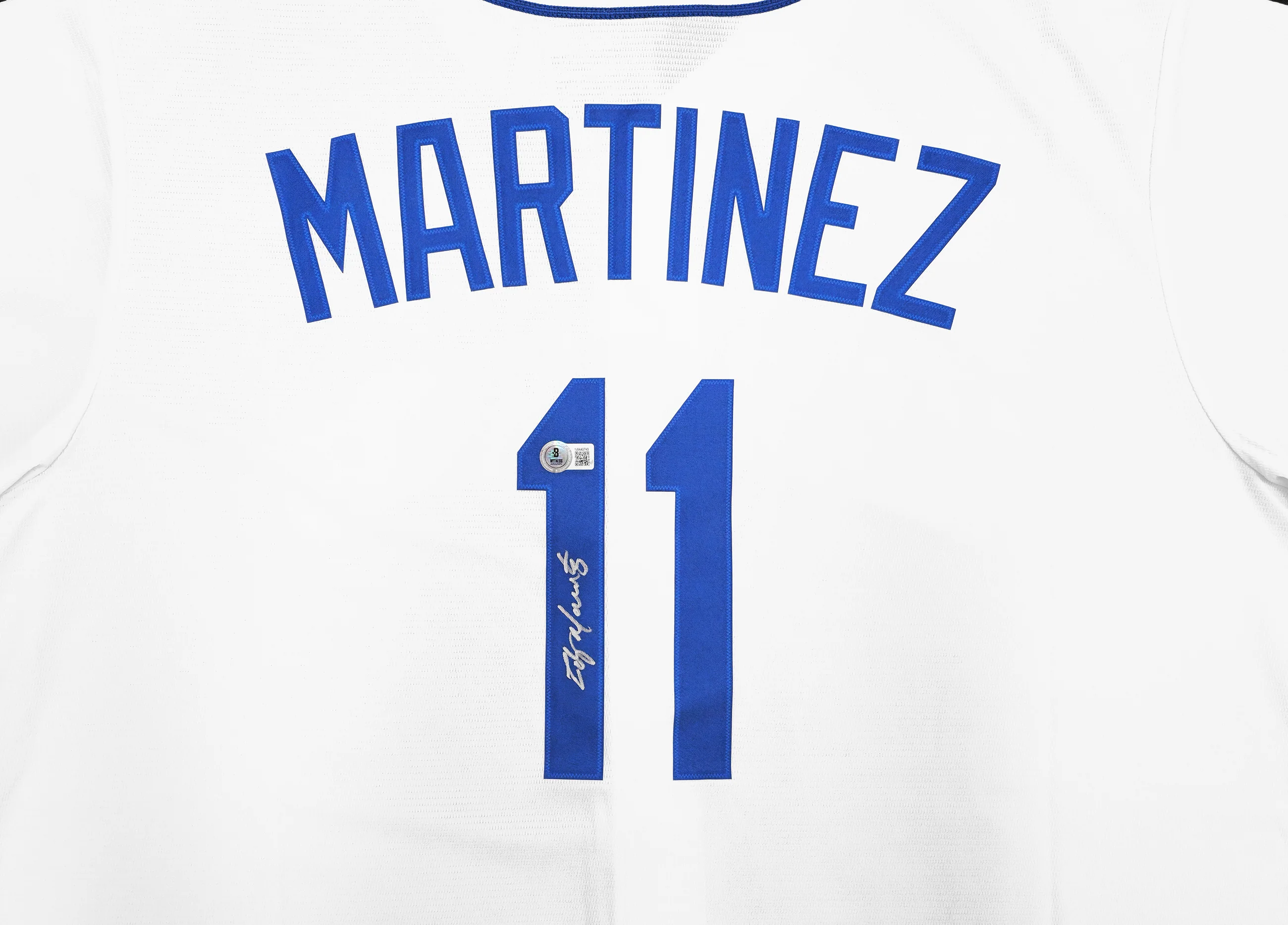 Seattle Mariners Edgar Martinez Autographed White Nike Cooperstown Collection Jersey Size XL Beckett BAS Witness Stock #230596 - Image 3