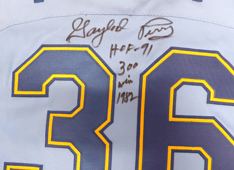 Seattle Mariners Gaylord Perry Autographed Blue Authentic Mitchell & Ness Jersey "HOF 91, 300 Win 1982" Beckett BAS QR #BK65793 - Image 3
