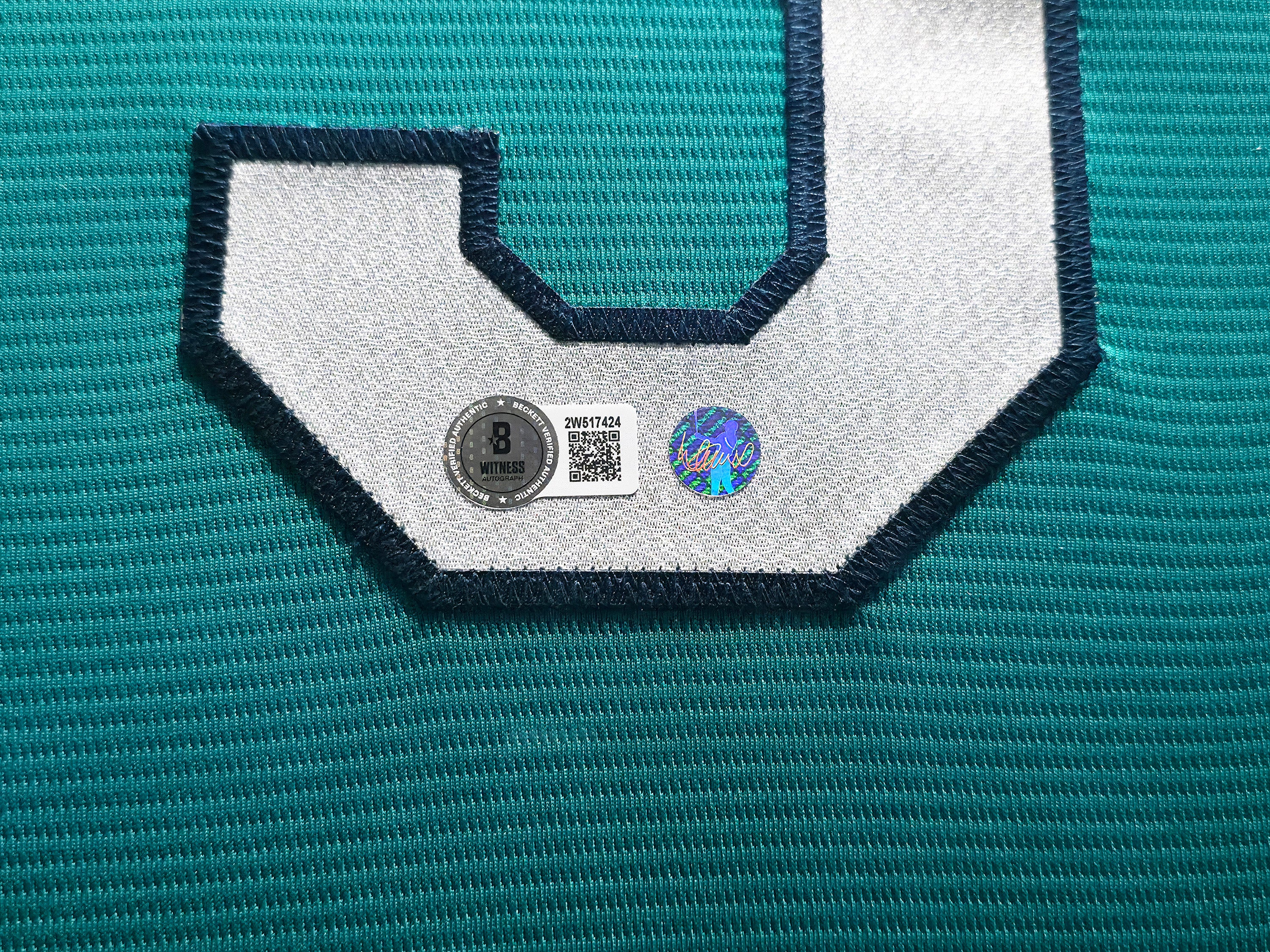 Seattle Mariners Ichiro Suzuki Autographed Framed Teal Nike Jersey IS Holo & "HOF 25" Beckett BAS Witness Stock #249473 - Image 5