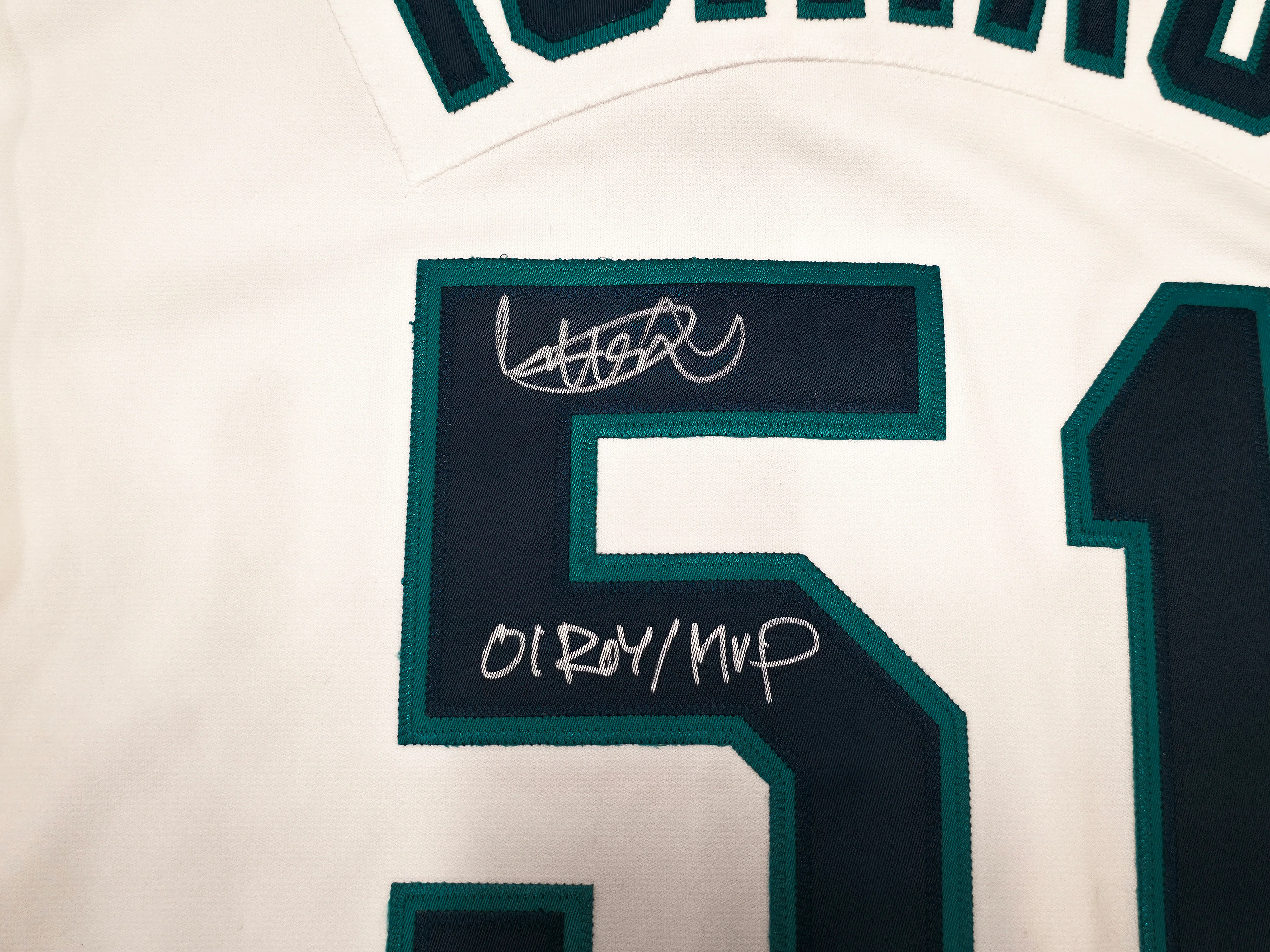 Seattle Mariners Ichiro Suzuki Autographed White Authentic Mitchell & Ness Cooperstown Authentic Collection 2001 ASG Patch Rookie Jersey Size 52 "01 ROY/MVP" IS Holo & Beckett BAS Witness Stock #256851 - Image 4