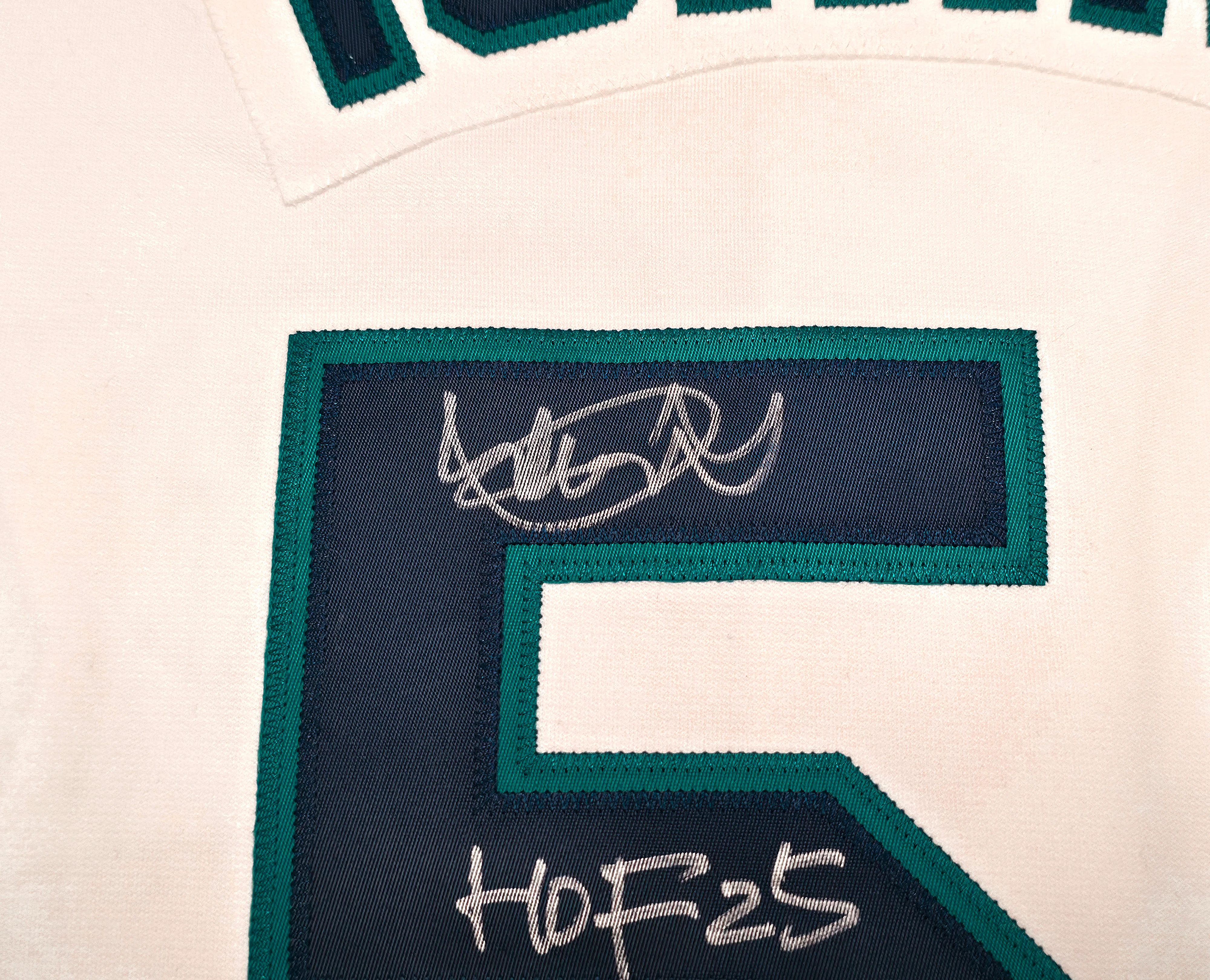 Seattle Mariners Ichiro Suzuki Autographed White Authentic Mitchell & Ness Cooperstown Authentic Collection 2001 ASG Patch Rookie Jersey Size 52 "HOF 25" IS Holo & Beckett BAS Witness Stock #256854 - Image 4