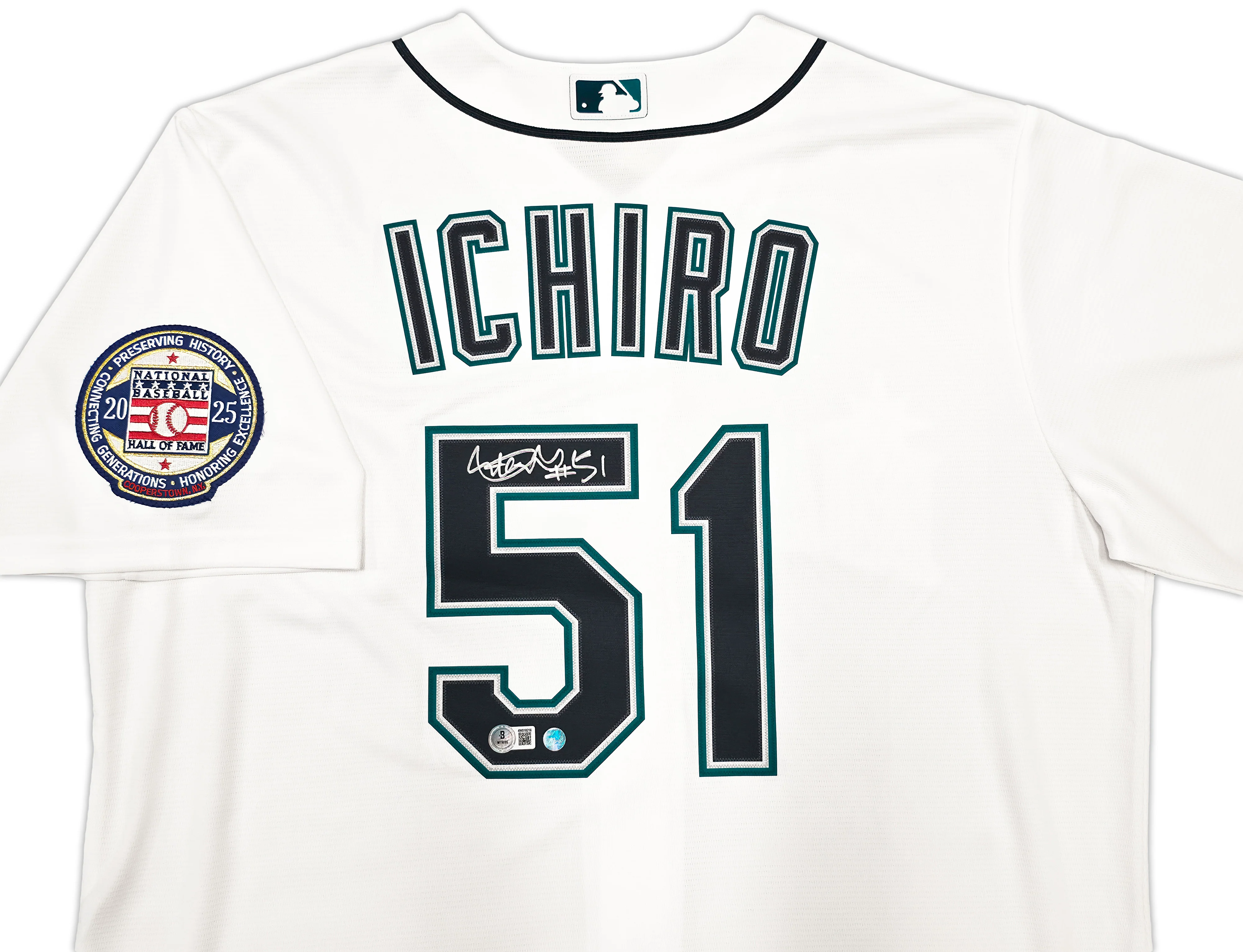 Seattle Mariners Ichiro Suzuki Autographed White Nike Jersey Size L "#51" IS Holo & Beckett BAS Witness Stock #254343 - Image 2