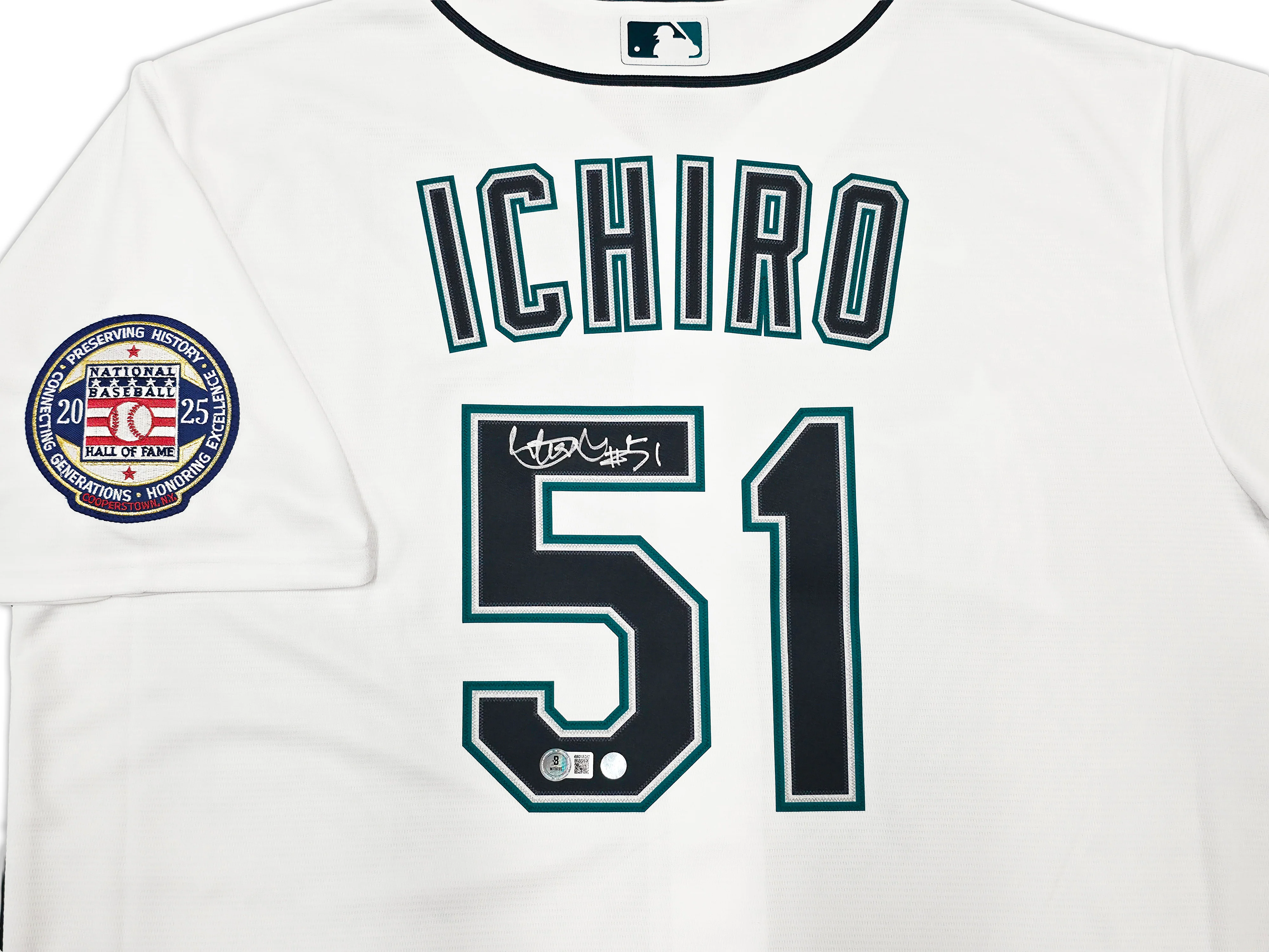 Seattle Mariners Ichiro Suzuki Autographed White Nike Jersey Size XL "#51" IS Holo & Beckett BAS Witness Stock #254344 - Image 2
