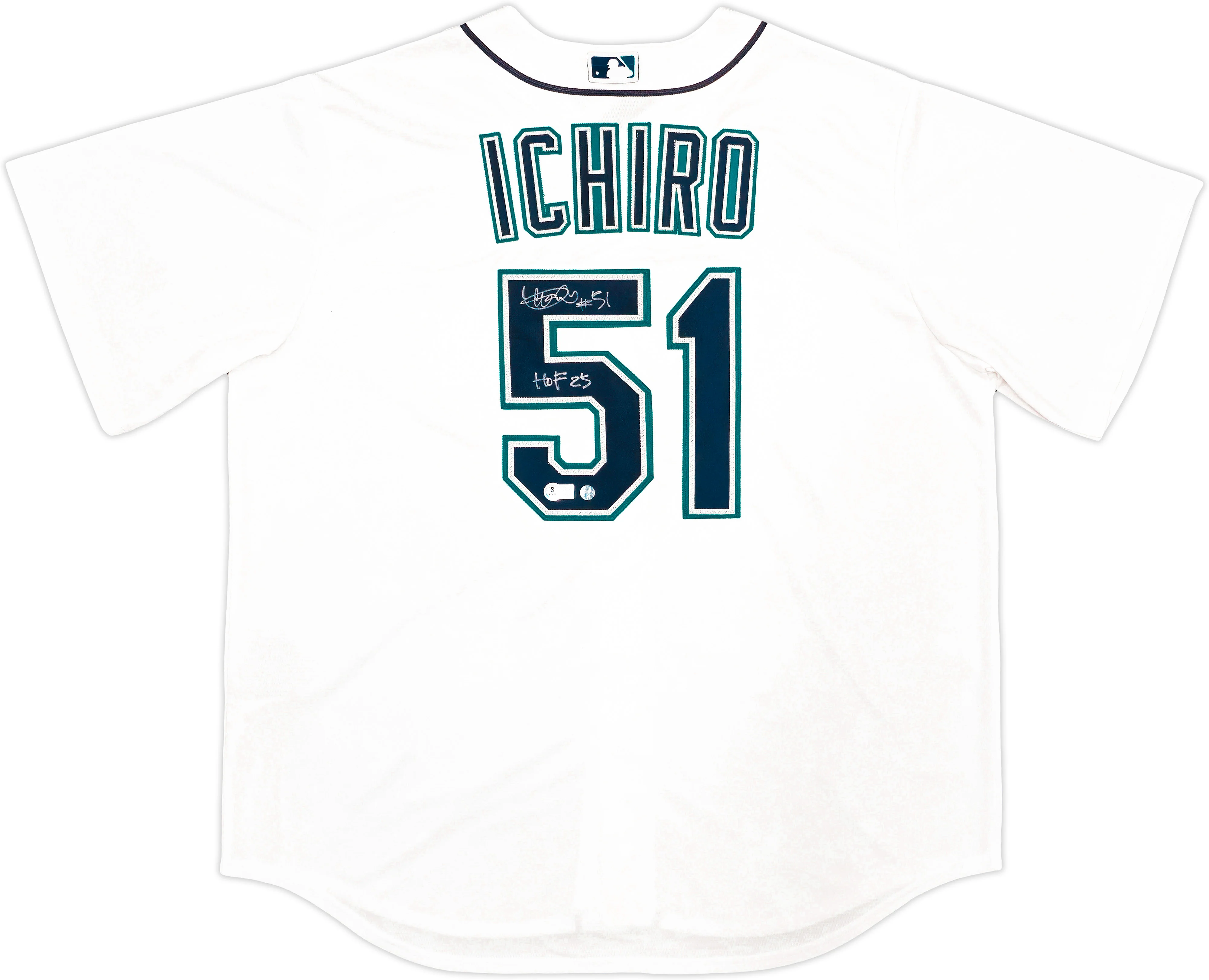 Seattle Mariners Ichiro Suzuki Autographed White Nike Jersey Size XL "HOF 25" IS Holo & Beckett BAS Witness QR Stock #238310 - Image 2