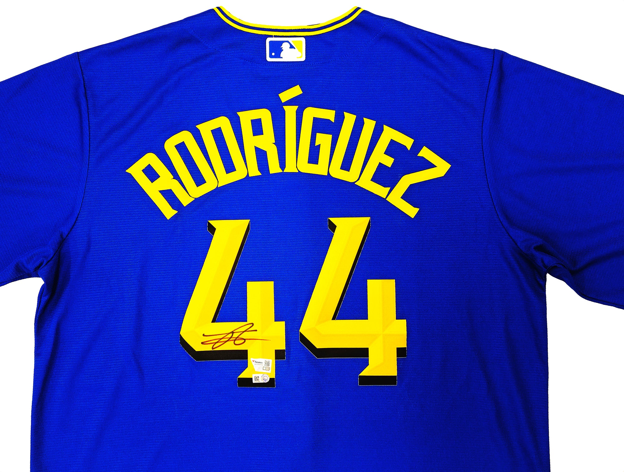 Seattle Mariners Julio Rodriguez Autographed Blue Nike City Connect Jersey Size L Fanatics and MLB Holo Stock #222806 - Image 3