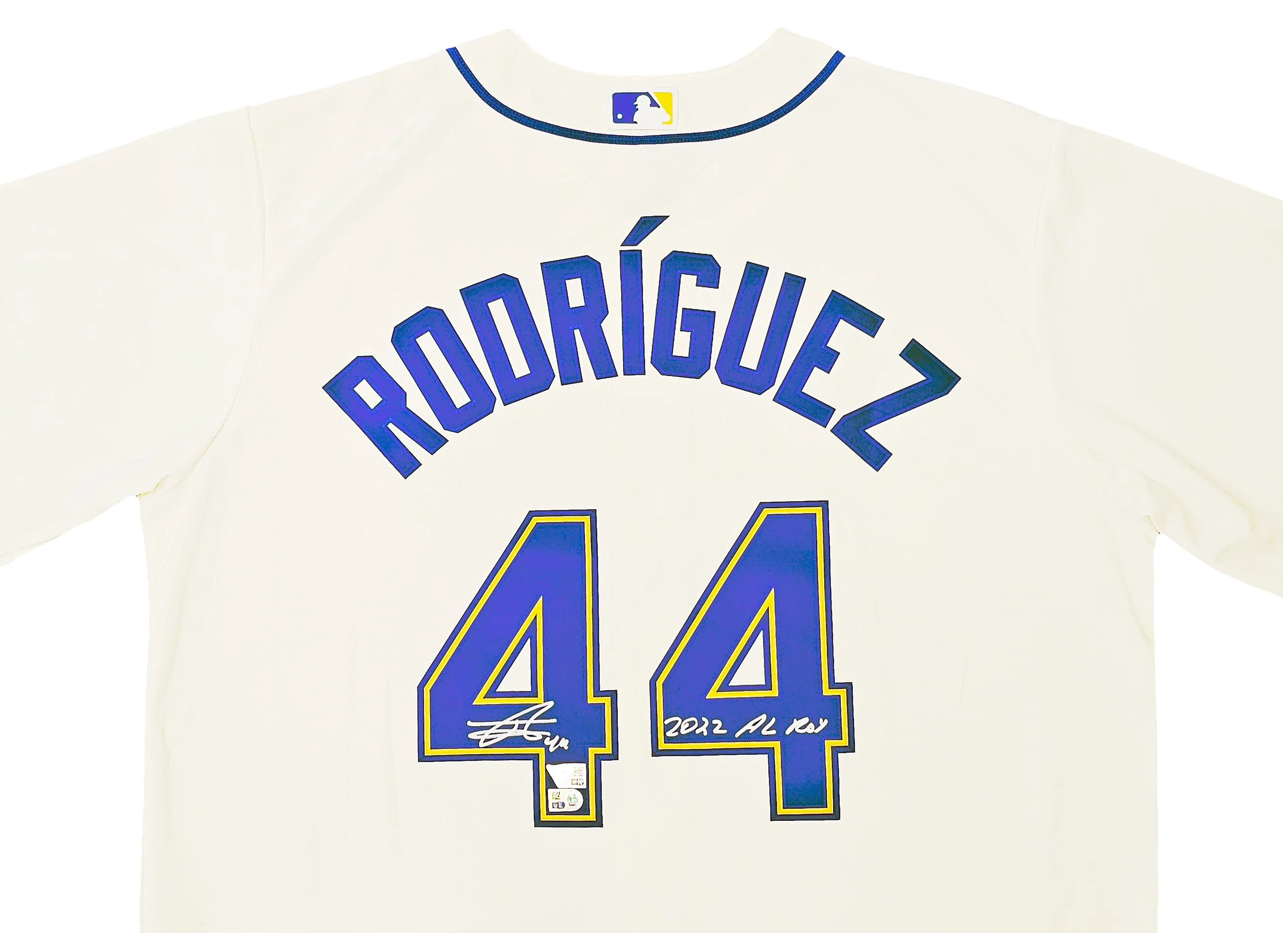 Seattle Mariners Julio Rodriguez Autographed Cream Nike Jersey Size XL "2022 AL ROY" Fanatics Holo Stock #216021 - Image 3