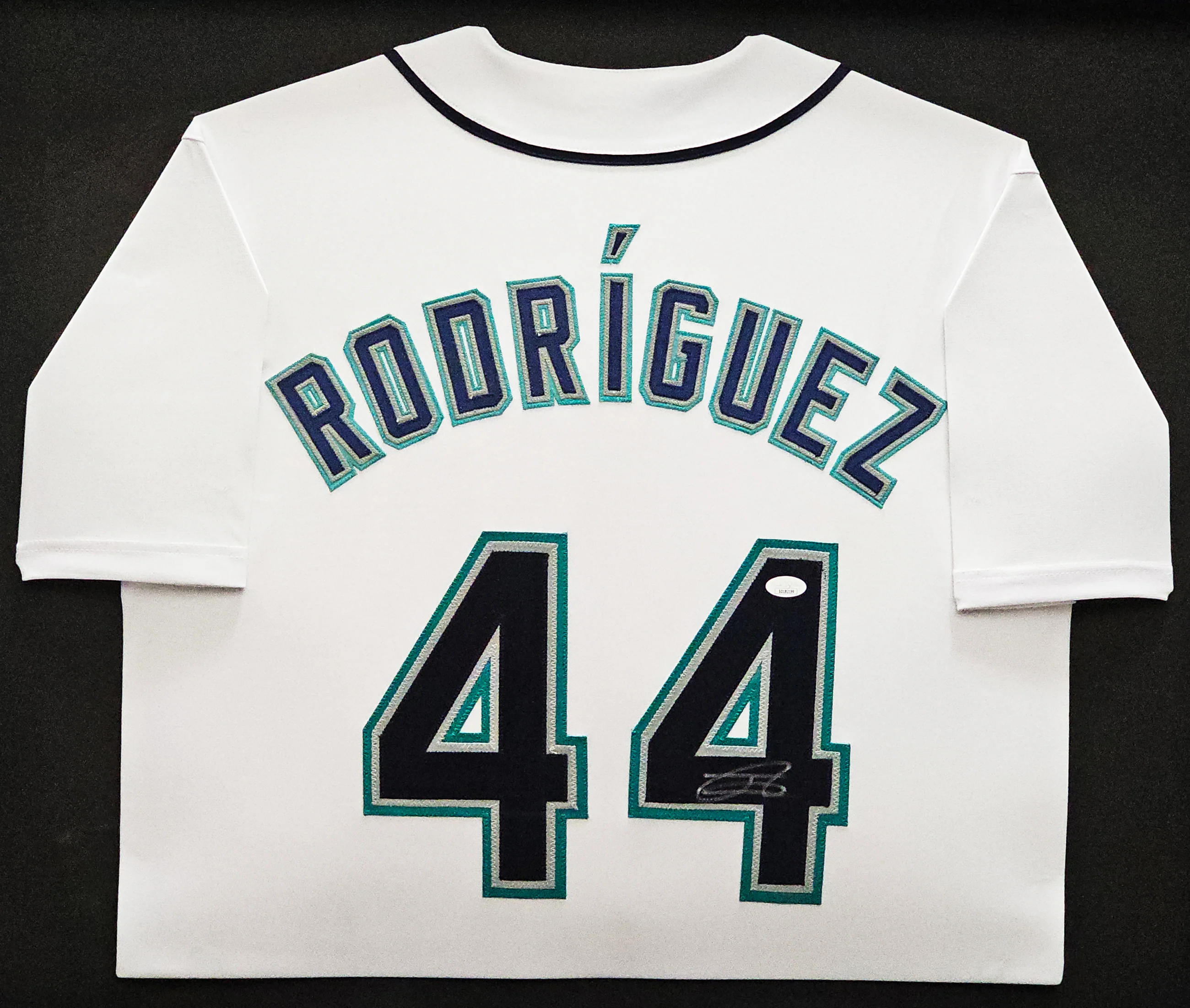 Seattle Mariners Julio Rodriguez Autographed Framed White Jersey JSA Stock #218627 - Image 2