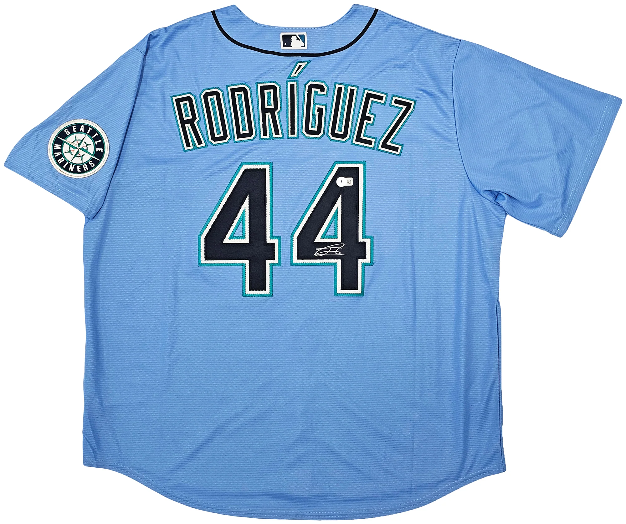 Seattle Mariners Julio Rodriguez Autographed Light Blue Nike Jersey Size XXL Beckett BAS QR Stock #213111 - Image 2