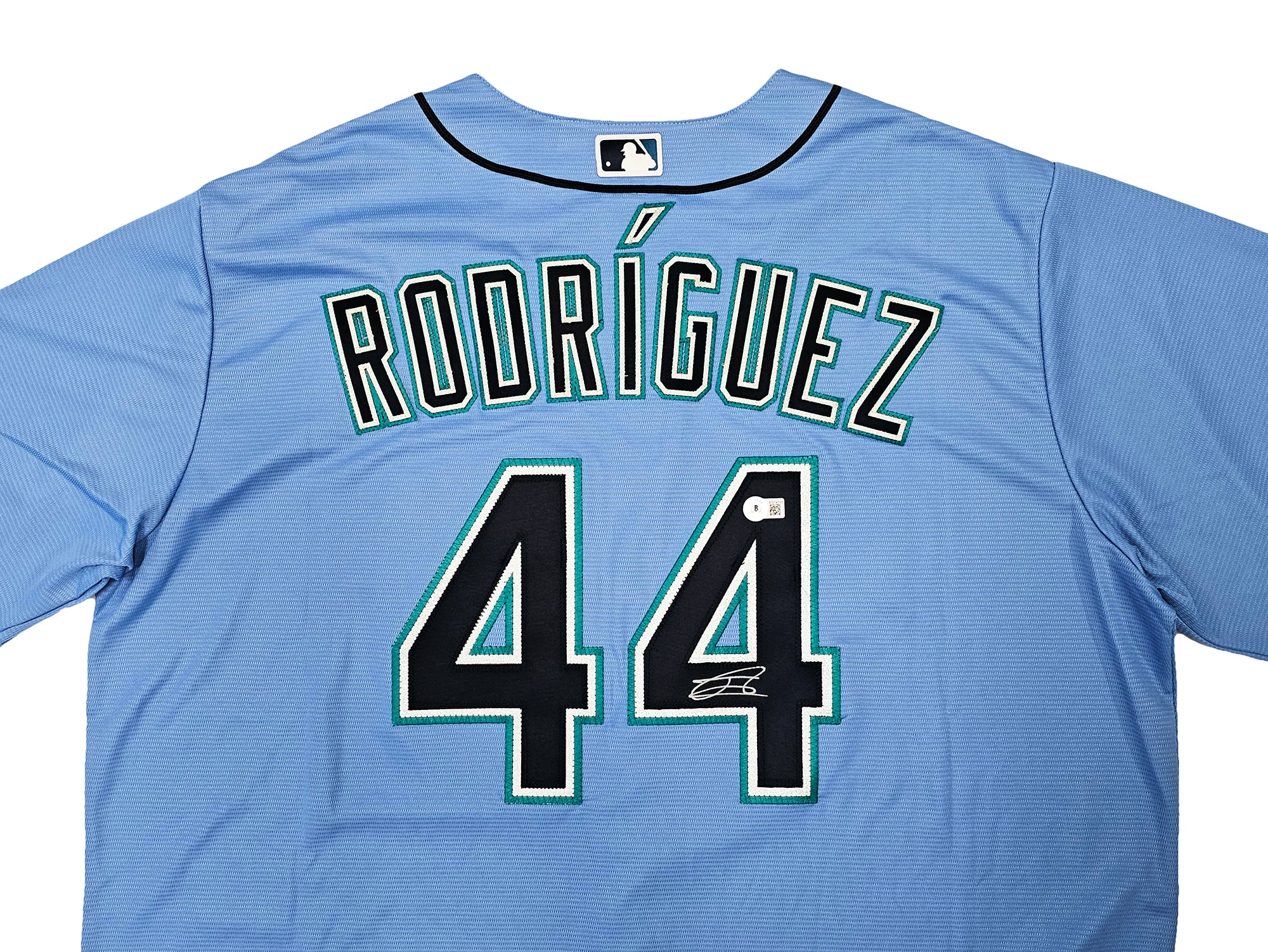 Seattle Mariners Julio Rodriguez Autographed Light Blue Nike Jersey Size XXL Beckett BAS QR Stock #213111 - Image 3