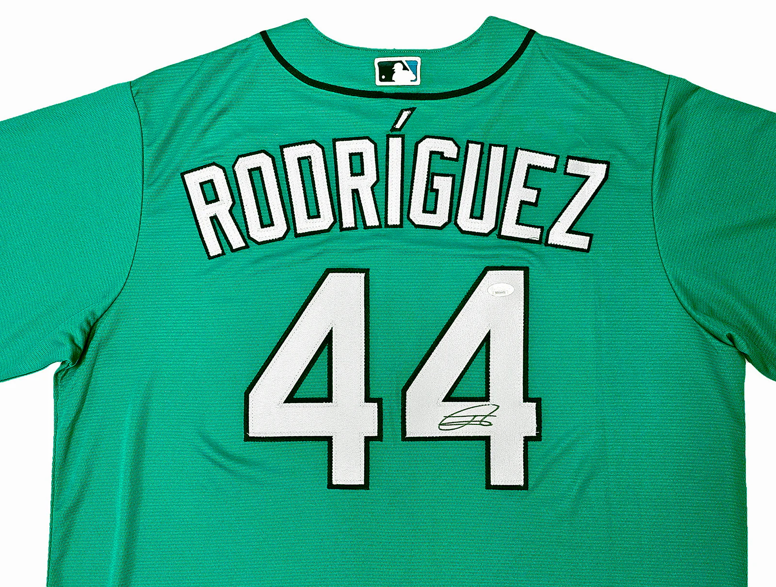 Seattle Mariners Julio Rodriguez Autographed Teal Nike Jersey Size XL JSA Stock #215867 - Image 3