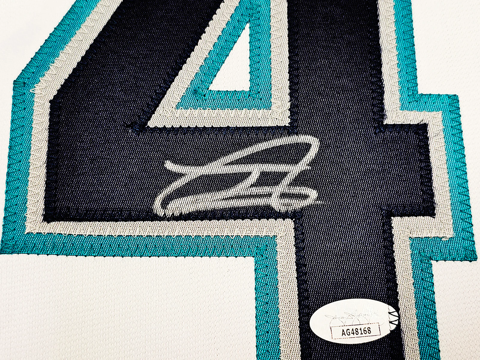 Seattle Mariners Julio Rodriguez Autographed White Jersey JSA Stock #215865 - Image 4