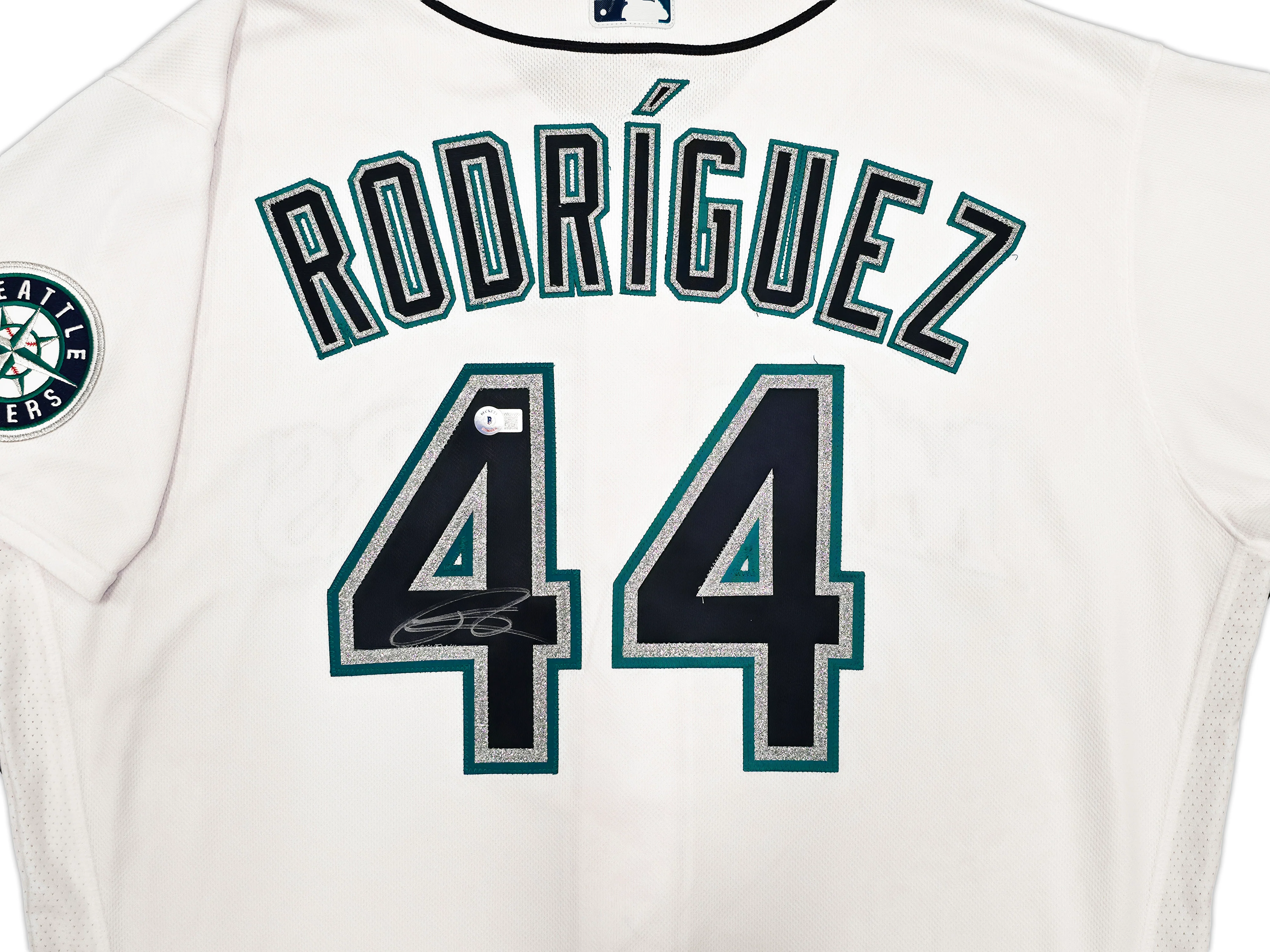 Seattle Mariners Julio Rodriguez Autographed White Nike Authentic Collection Jersey Size 52 Beckett BAS Witness Stock #252429 - Image 2
