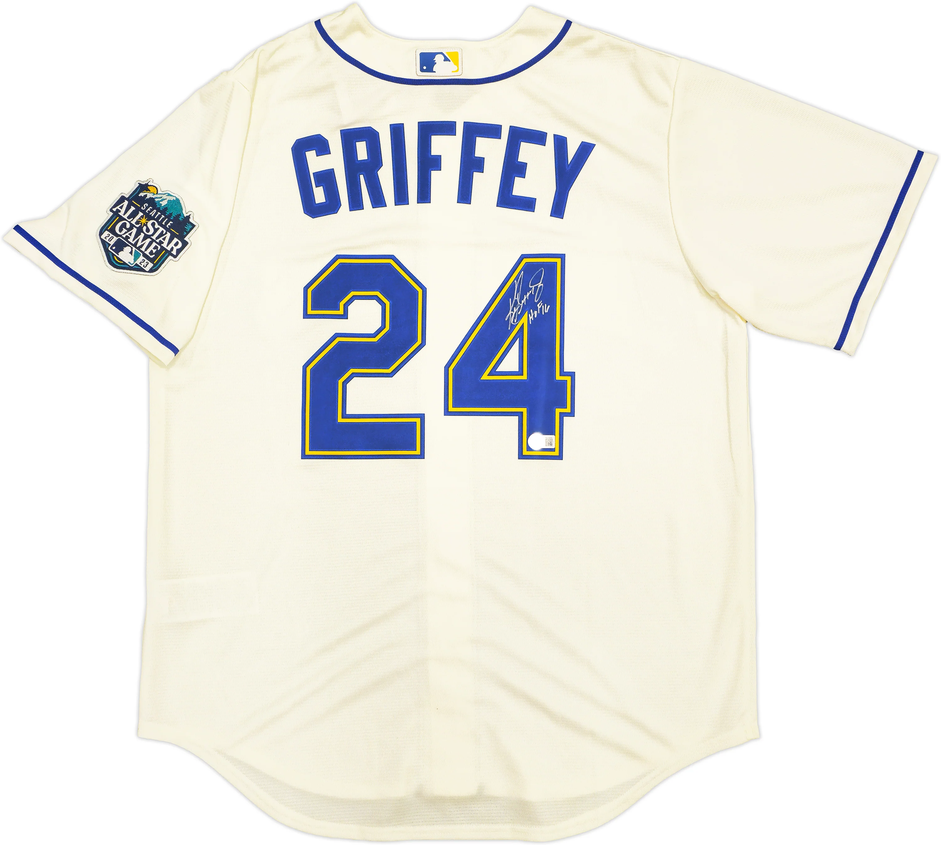 Seattle Mariners Ken Griffey Jr. Autographed Cream Nike 2023 All Star Game Patch Jersey Size L "HOF 16" Beckett BAS Witness Stock #230146 - Image 2