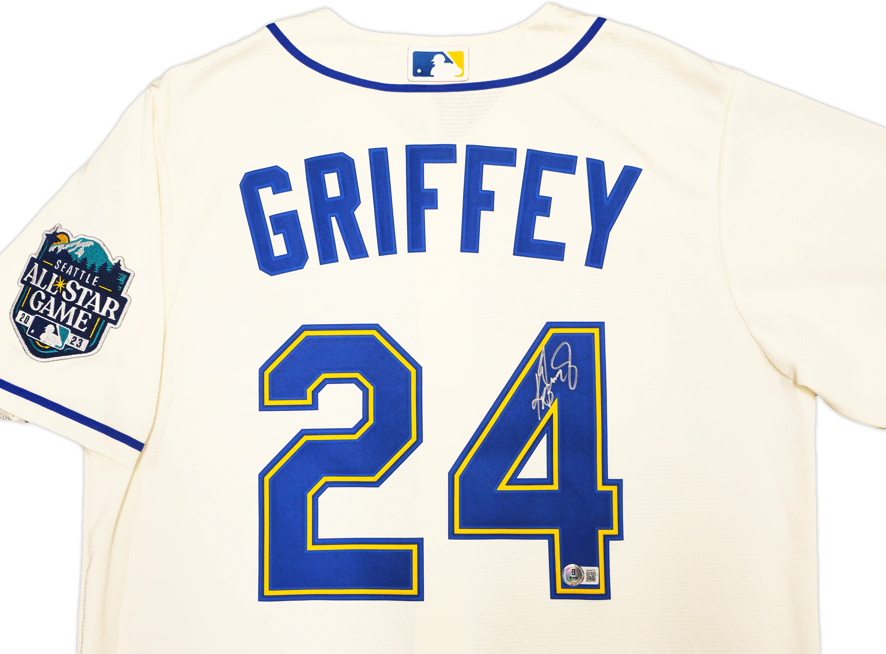 Seattle Mariners Ken Griffey Jr. Autographed Cream Nike 2023 All Star Game Patch Jersey Size M Beckett BAS Witness Stock #230137 - Image 3
