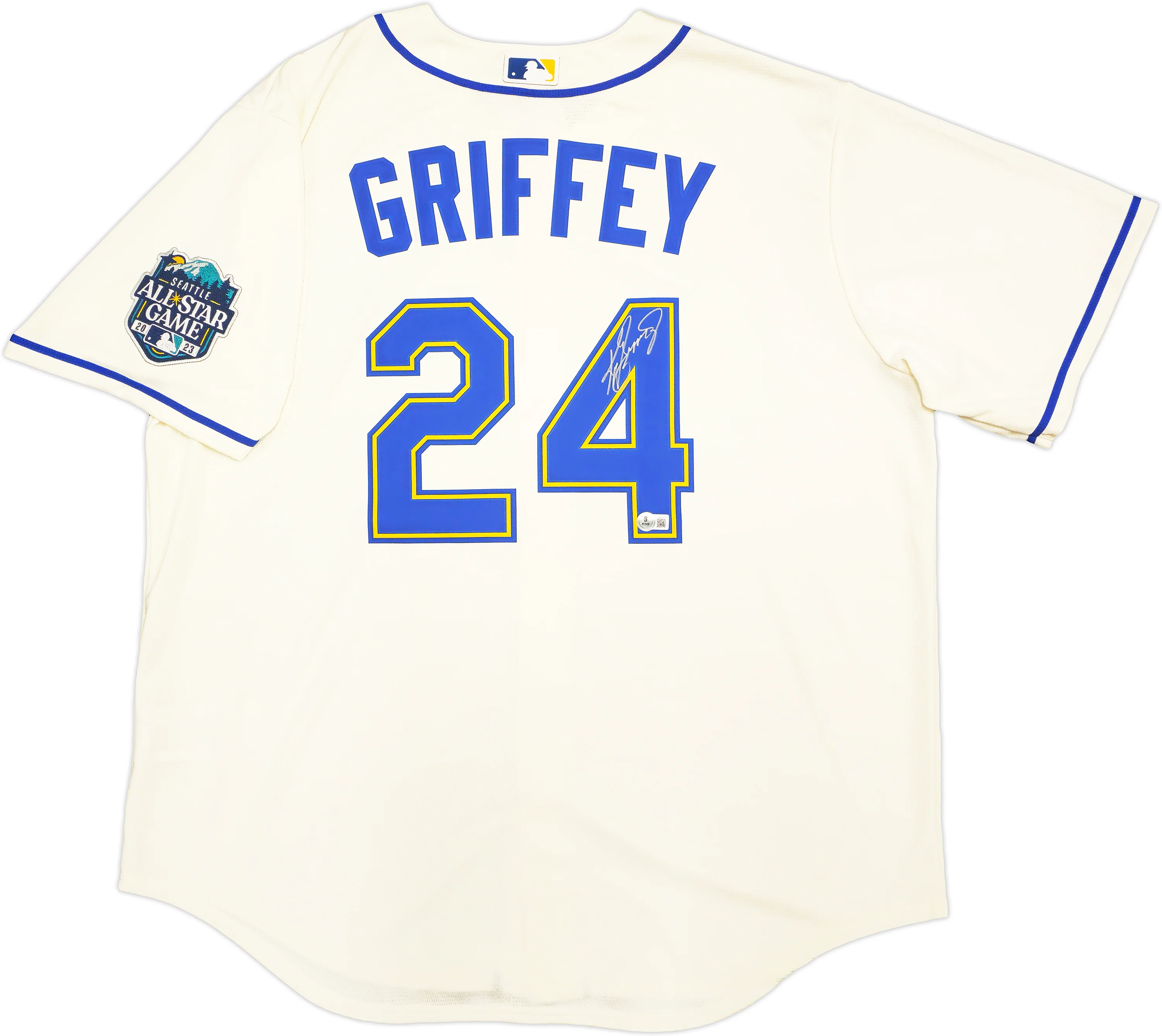 Seattle Mariners Ken Griffey Jr. Autographed Cream Nike 2023 All Star Game Patch Jersey Size XL Beckett BAS Witness Stock #230139 - Image 2
