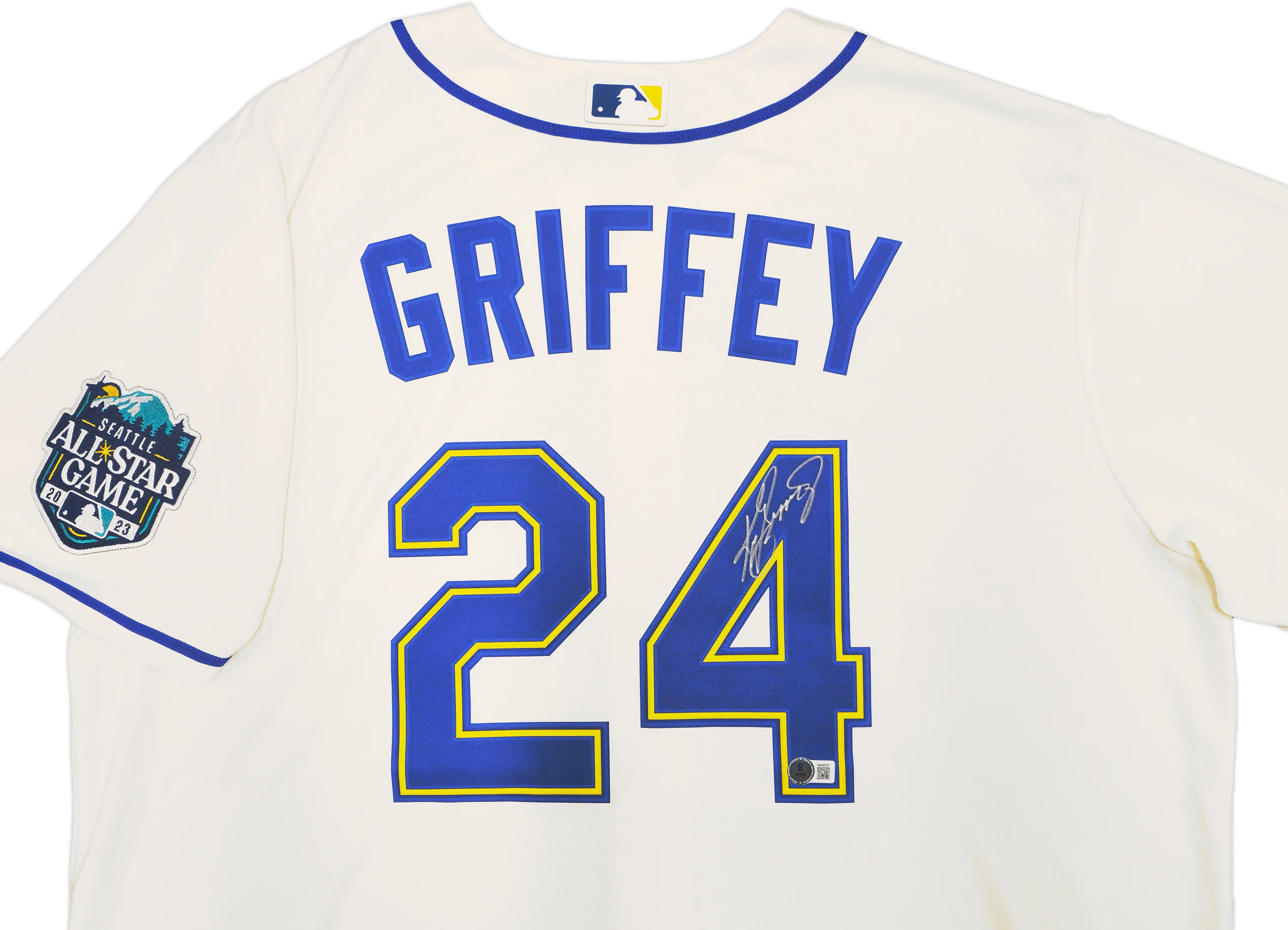 Seattle Mariners Ken Griffey Jr. Autographed Cream Nike 2023 All Star Game Patch Jersey Size XL Beckett BAS Witness Stock #230139 - Image 3