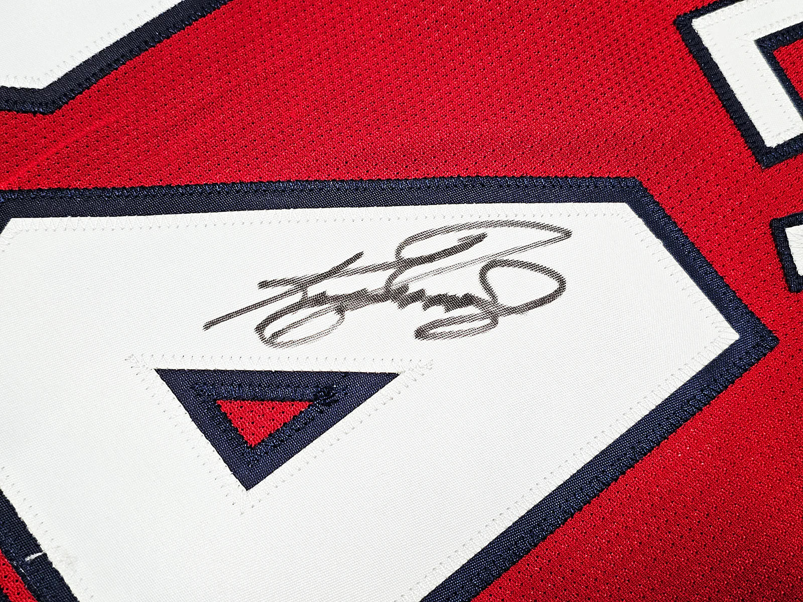 Seattle Mariners Ken Griffey Jr. Autographed Red Authentic Mitchell & Ness 1997 All Star Game Jersey Size XL Jackie Robinson Patch Beckett BAS Witness Stock #212470 - Image 4