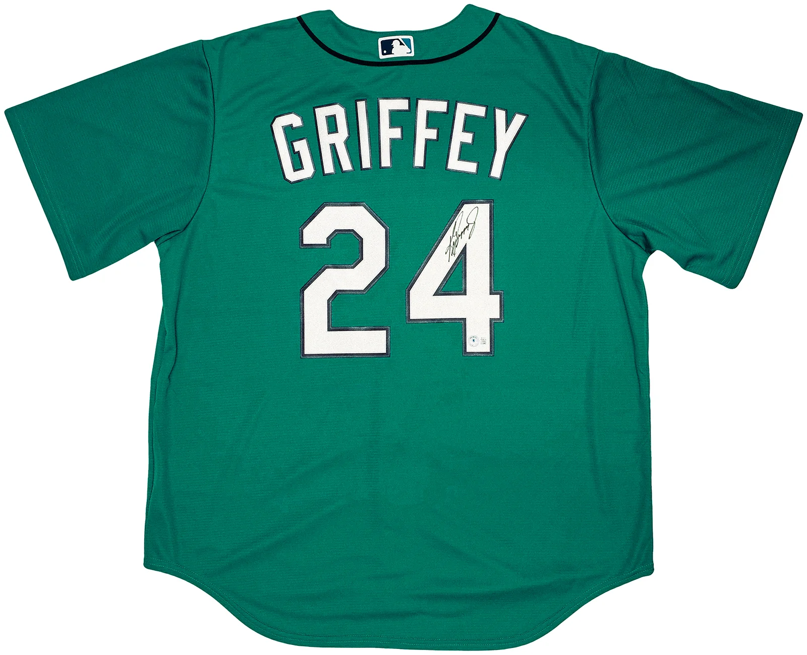 Seattle Mariners Ken Griffey Jr. Autographed Teal Nike Jersey Size XL Beckett BAS Witness Stock #212480 - Image 2