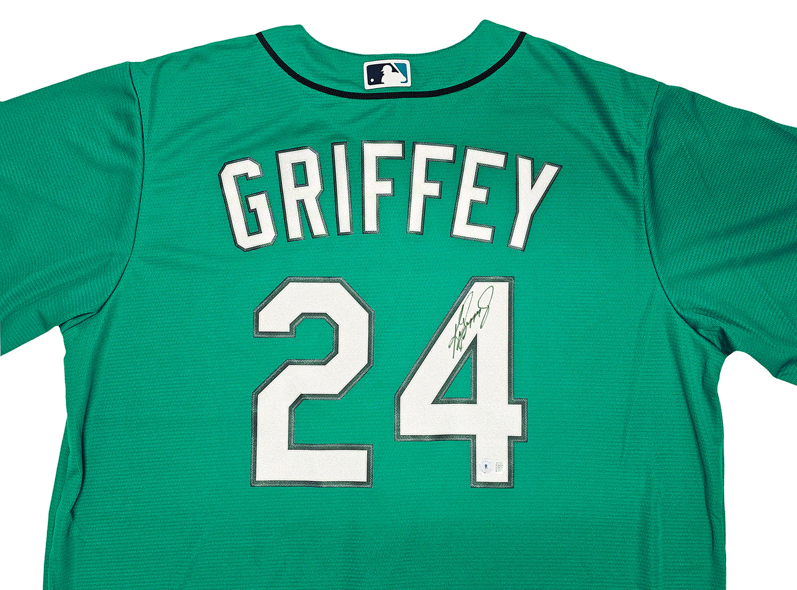 Seattle Mariners Ken Griffey Jr. Autographed Teal Nike Jersey Size XL Beckett BAS Witness Stock #212480 - Image 3