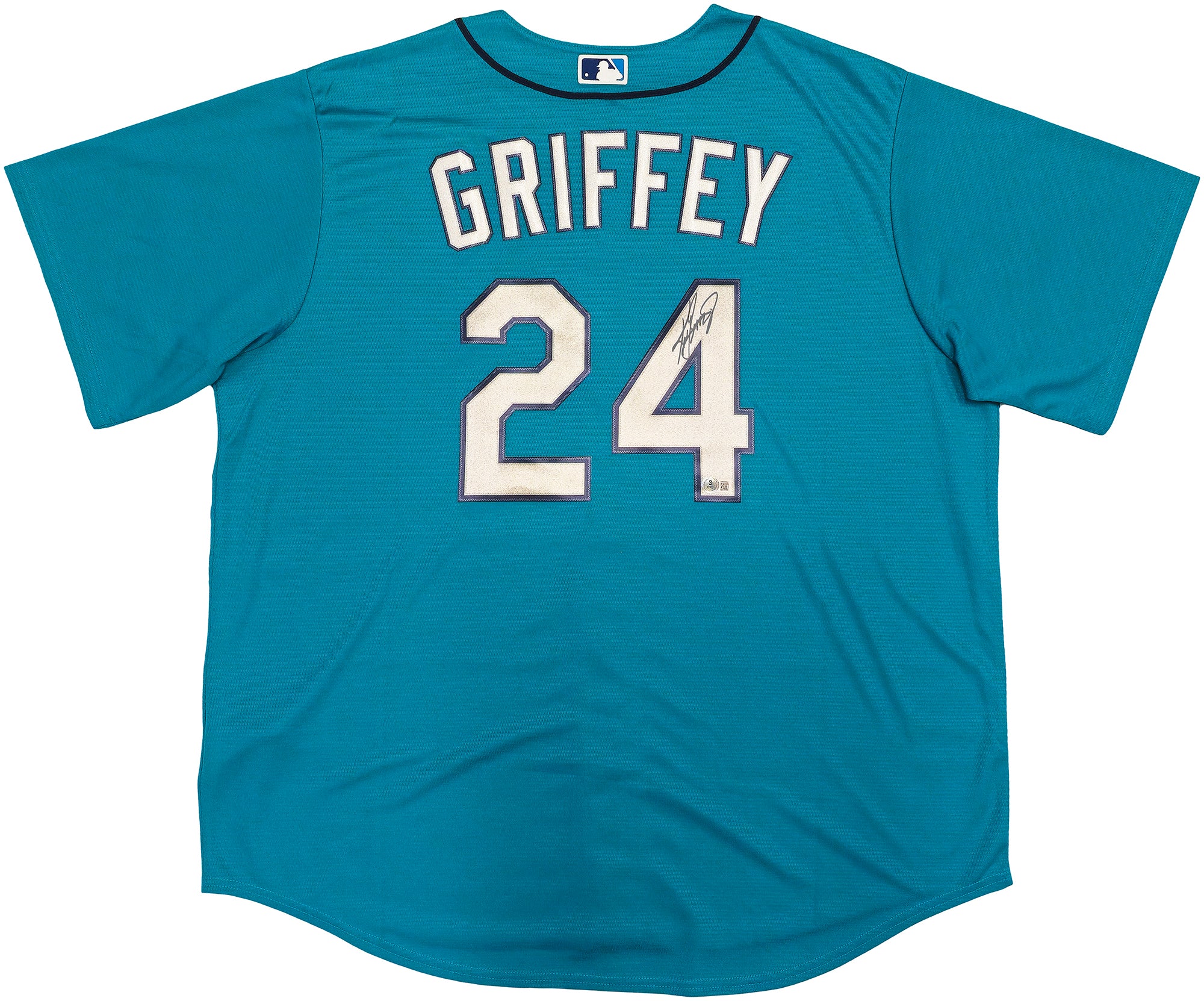 Seattle Mariners Ken Griffey Jr. Autographed Teal Nike Jersey Size XXL Beckett BAS Witness Stock #230142 - Image 2