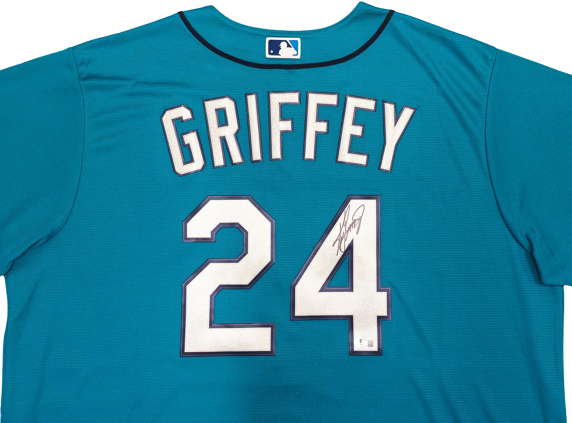 Seattle Mariners Ken Griffey Jr. Autographed Teal Nike Jersey Size XXL Beckett BAS Witness Stock #230142 - Image 3