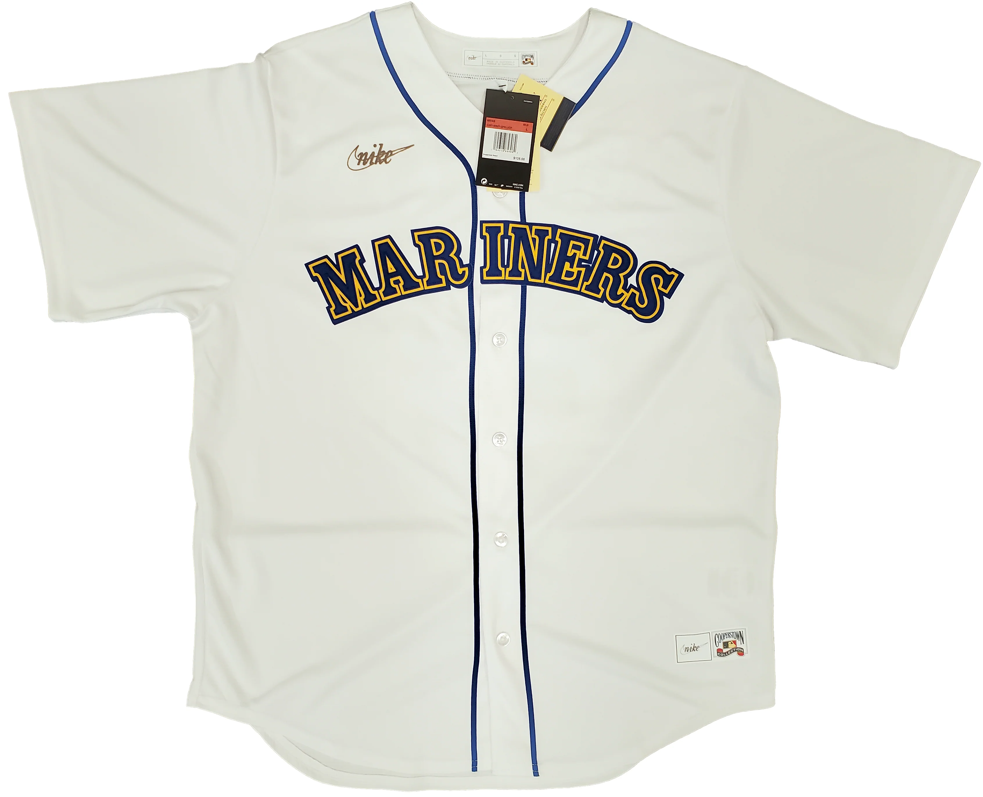 Seattle Mariners Ken Griffey Jr. Autographed White Nike Jersey Size L Beckett BAS & MCS Holo Stock #194790 - Image 4