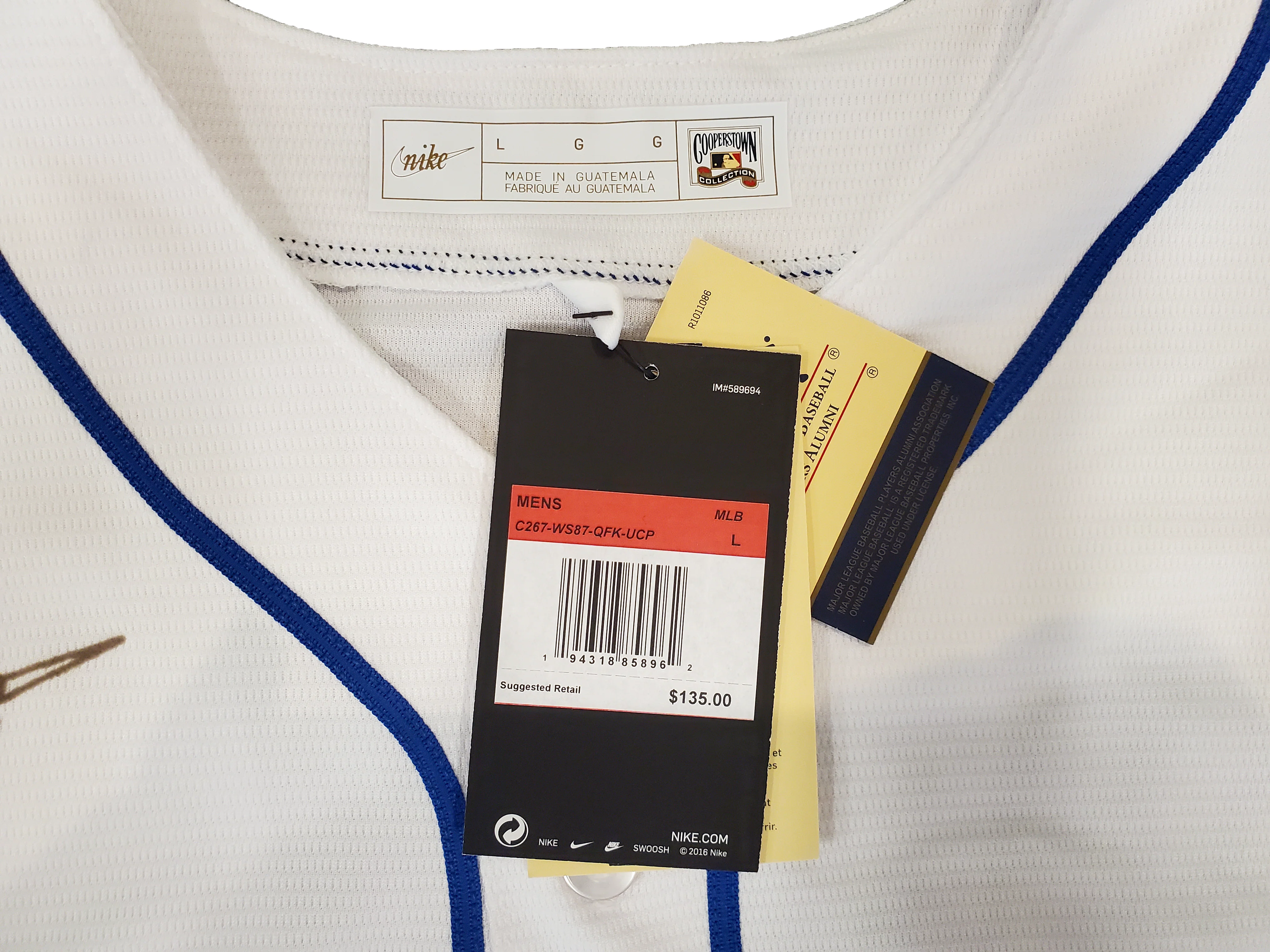 Seattle Mariners Ken Griffey Jr. Autographed White Nike Jersey Size L Beckett BAS & MCS Holo Stock #194790 - Image 5